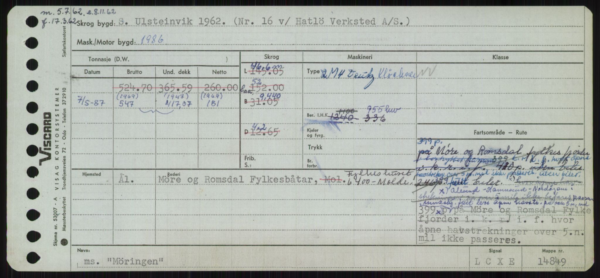 Sjøfartsdirektoratet med forløpere, Skipsmålingen, RA/S-1627/H/Ha/L0004/0001: Fartøy, Mas-R / Fartøy, Mas-Odd, p. 339