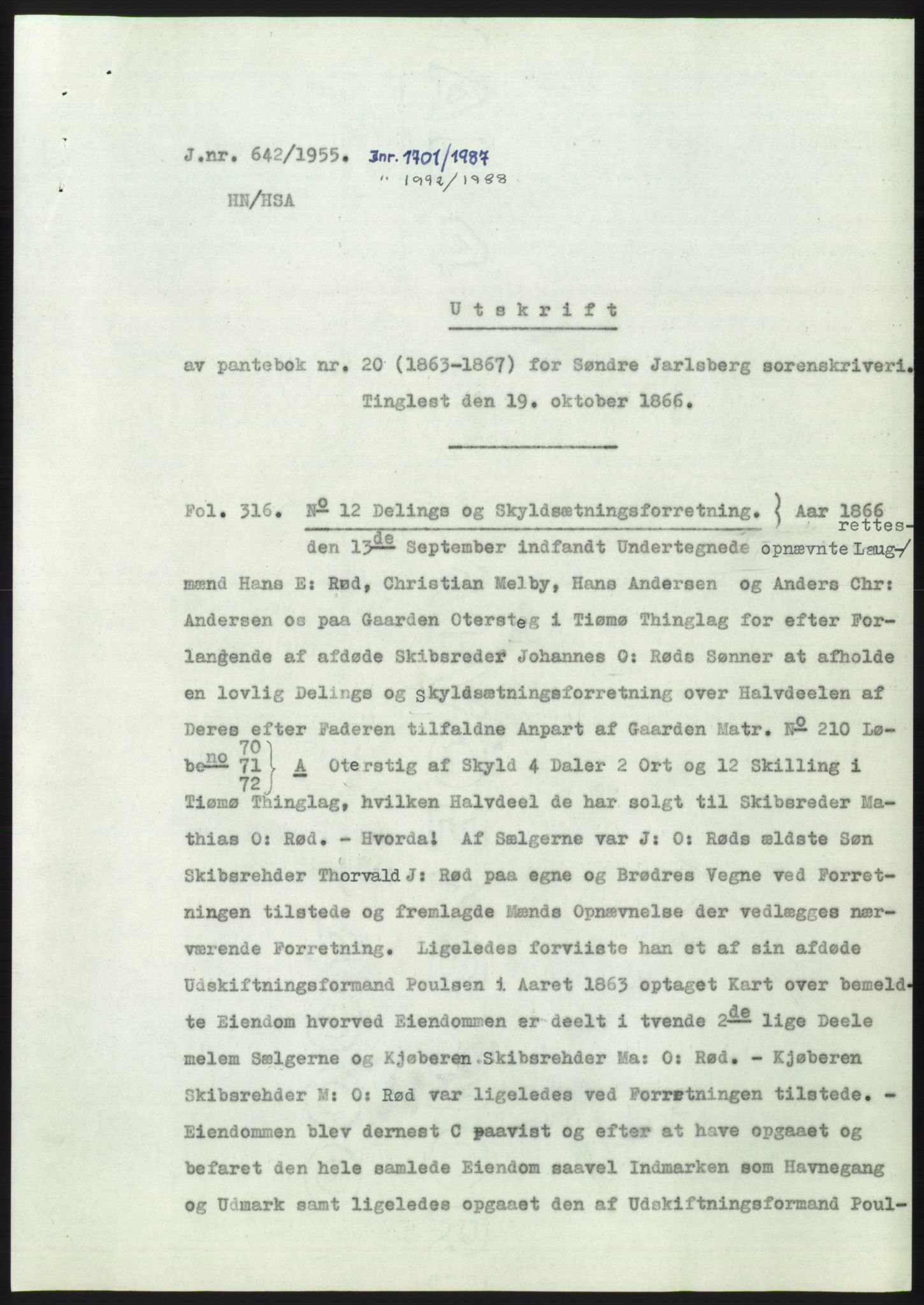 Statsarkivet i Kongsberg, SAKO/A-0001, 1955, p. 446