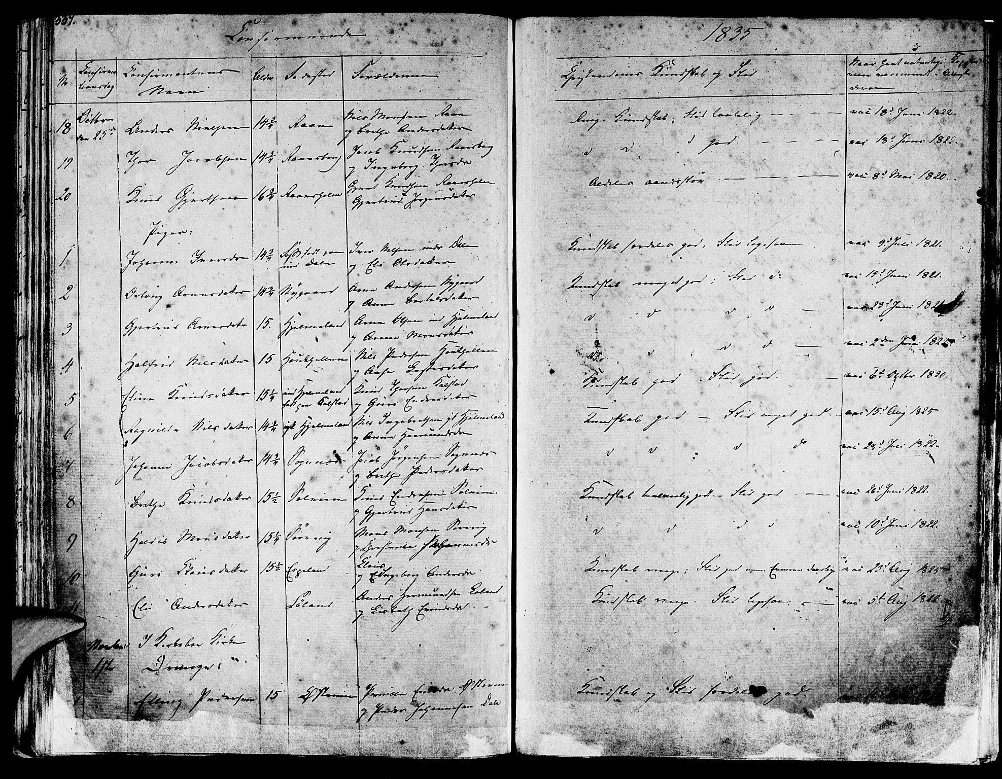 Lavik sokneprestembete, SAB/A-80901: Parish register (official) no. A 2I, 1821-1842, p. 337