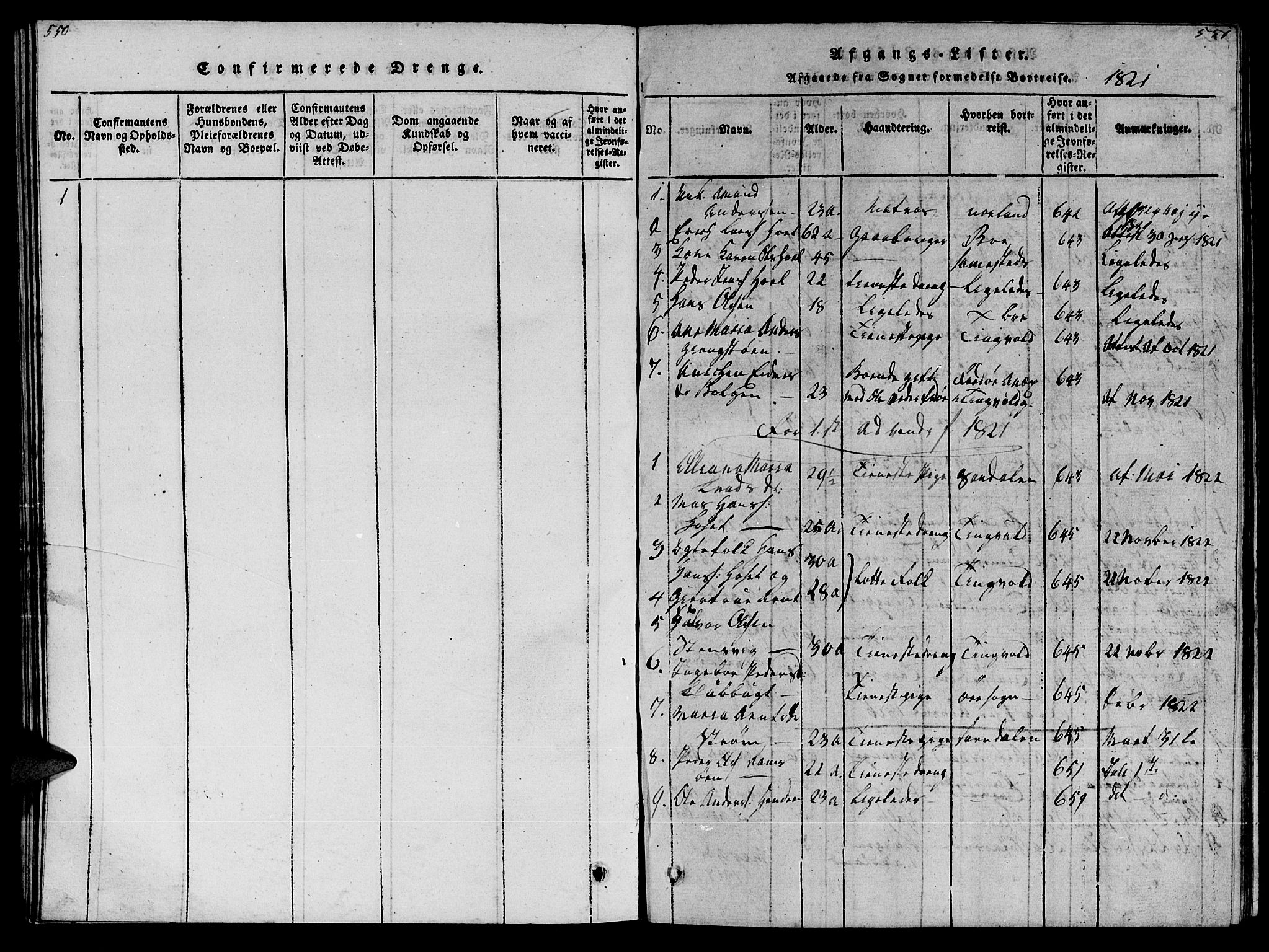 Ministerialprotokoller, klokkerbøker og fødselsregistre - Møre og Romsdal, SAT/A-1454/569/L0818: Parish register (official) no. 569A04, 1820-1828, p. 550-551