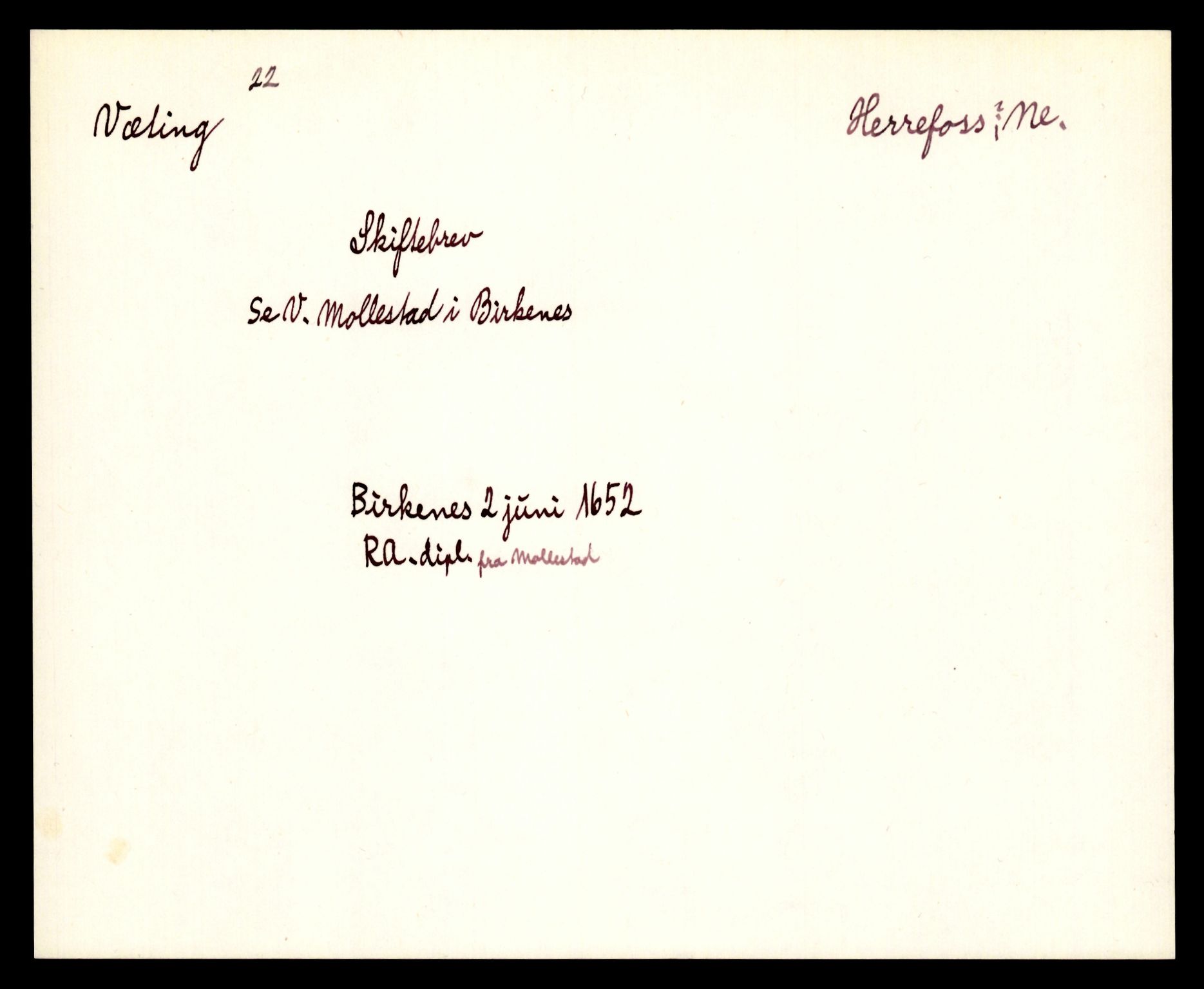 Riksarkivets diplomsamling, AV/RA-EA-5965/F35/F35e/L0024: Registreringssedler Aust-Agder 2, 1400-1700, p. 281