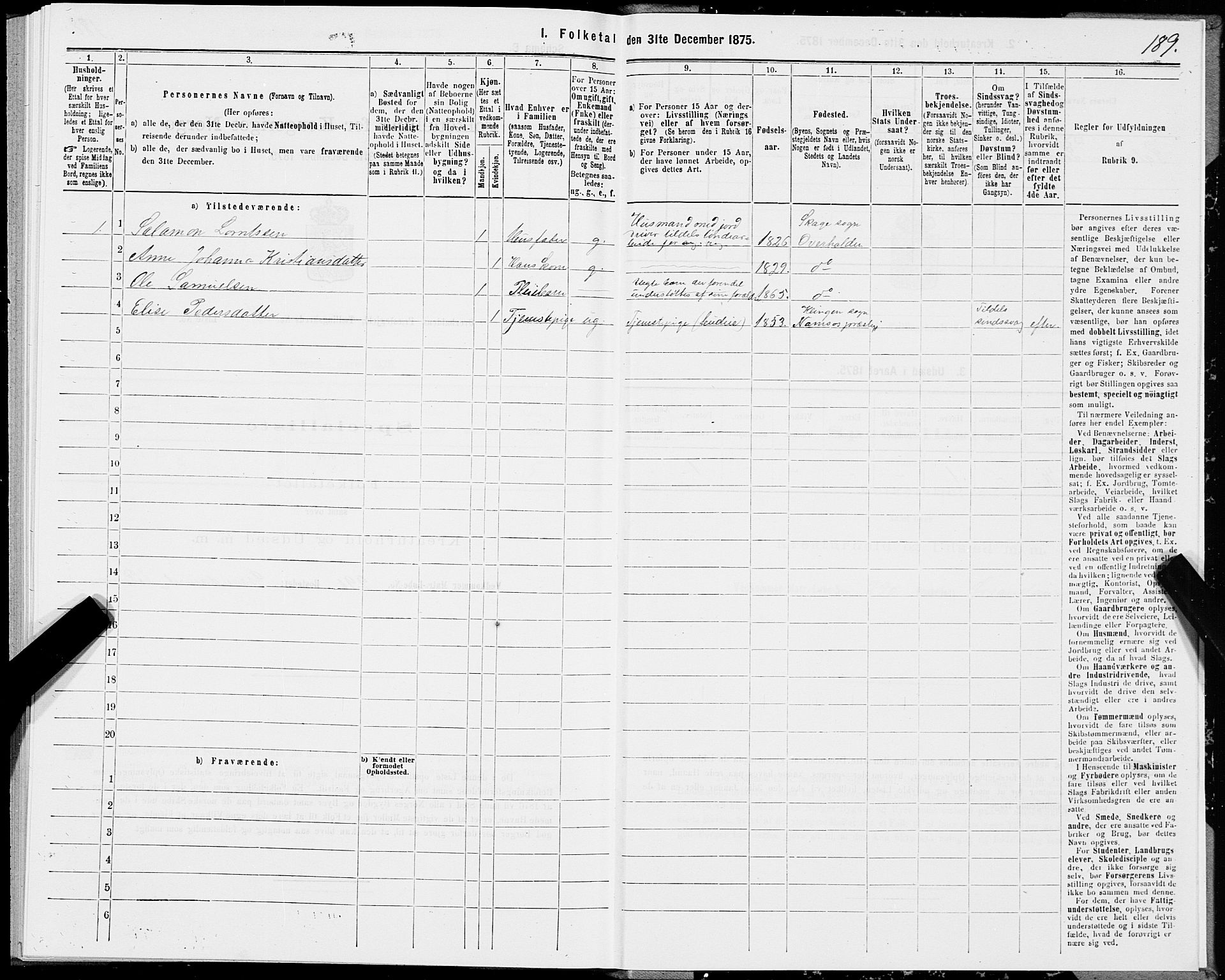 SAT, 1875 census for 1744P Overhalla, 1875, p. 2189