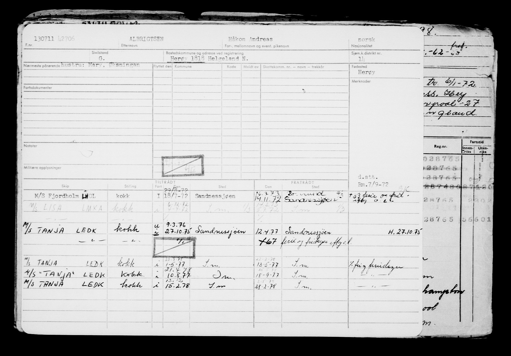 Direktoratet for sjømenn, RA/S-3545/G/Gb/L0098: Hovedkort, 1911, p. 229