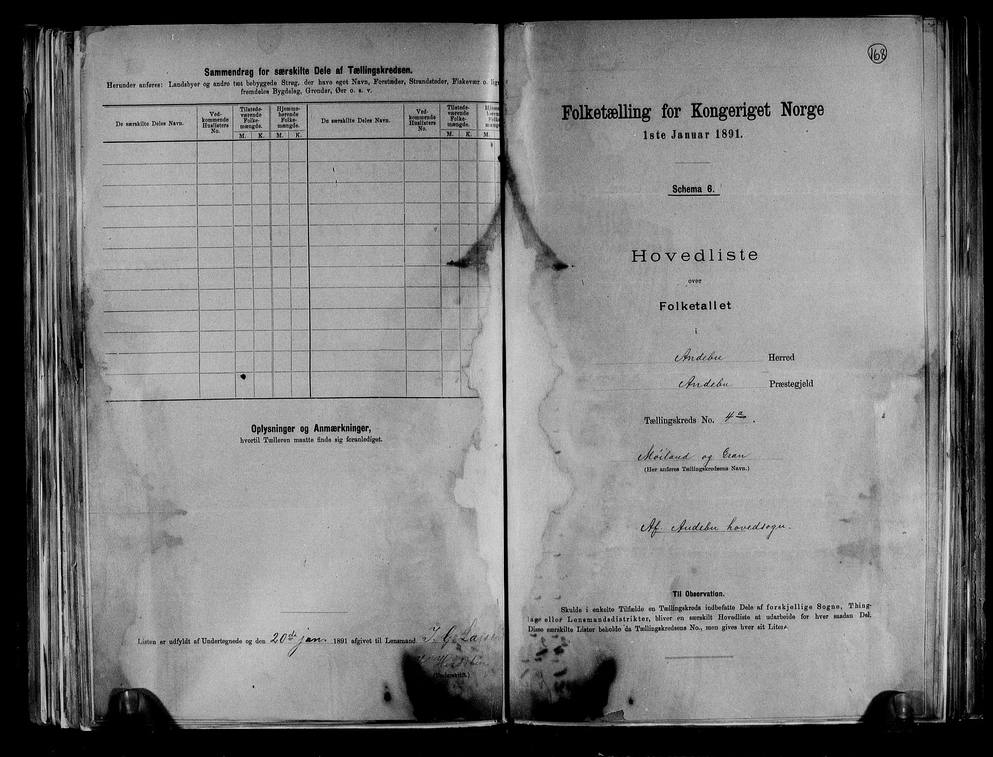 RA, 1891 census for 0719 Andebu, 1891, p. 18