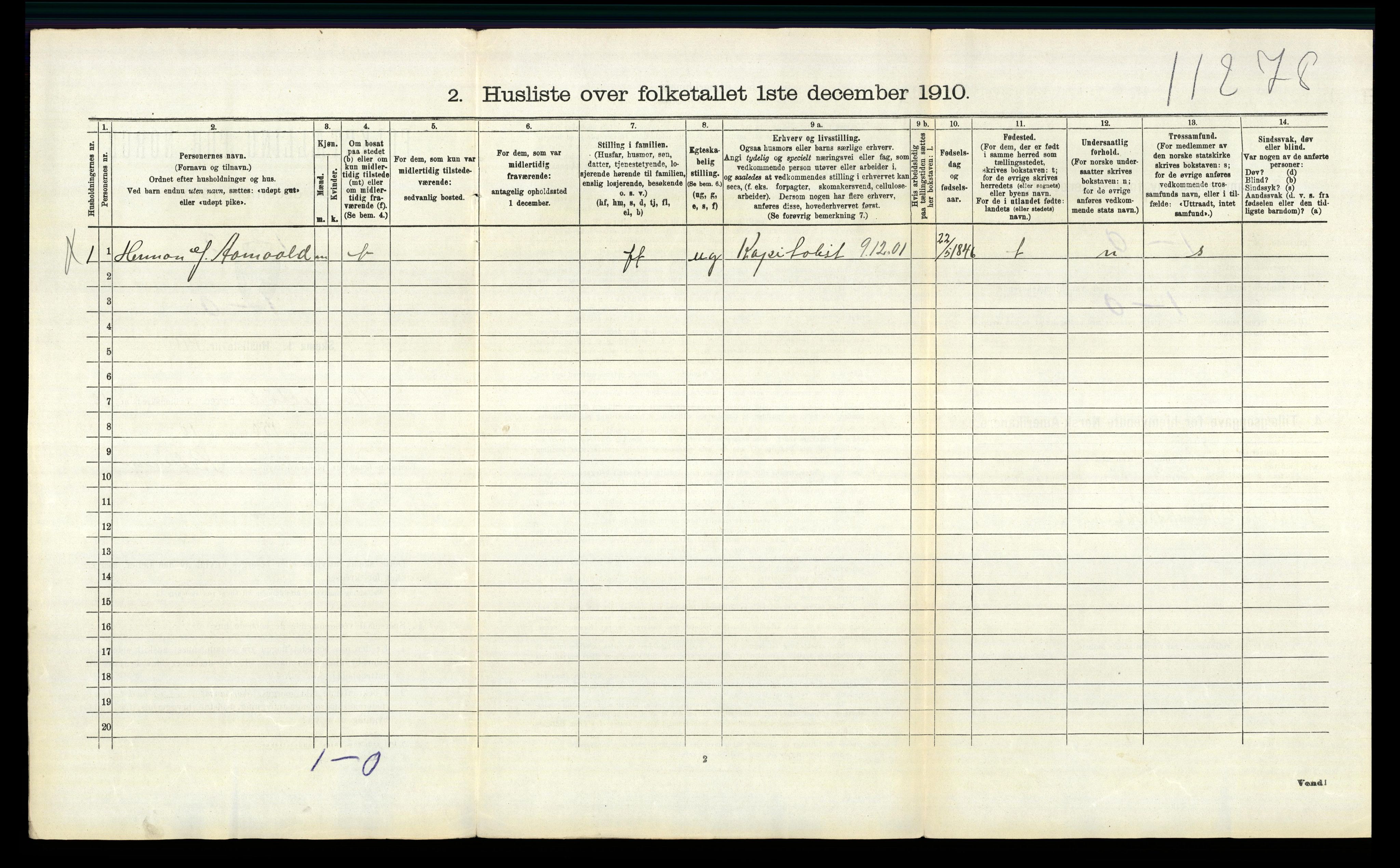 RA, 1910 census for Nannestad, 1910, p. 1392