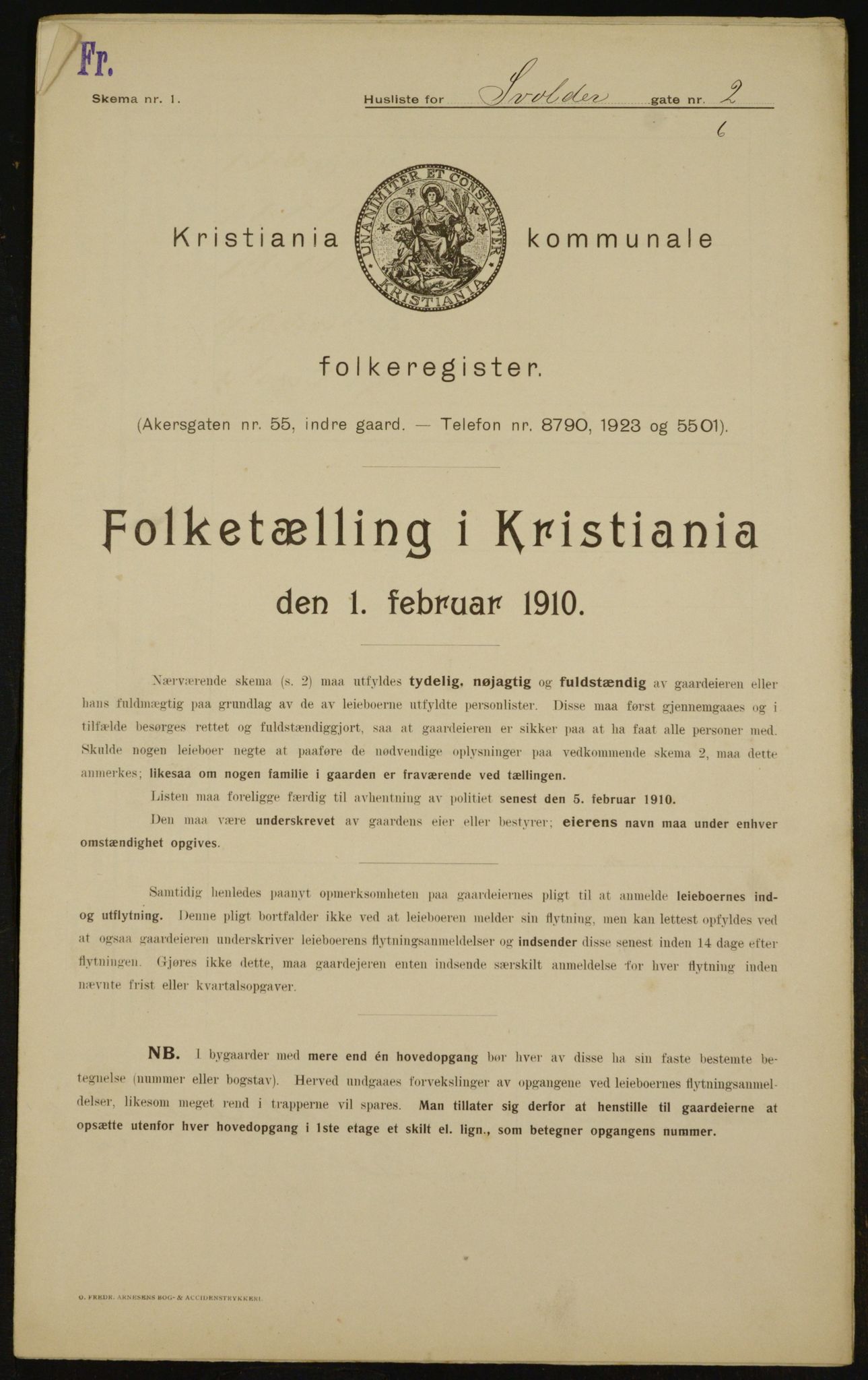 OBA, Municipal Census 1910 for Kristiania, 1910, p. 100698