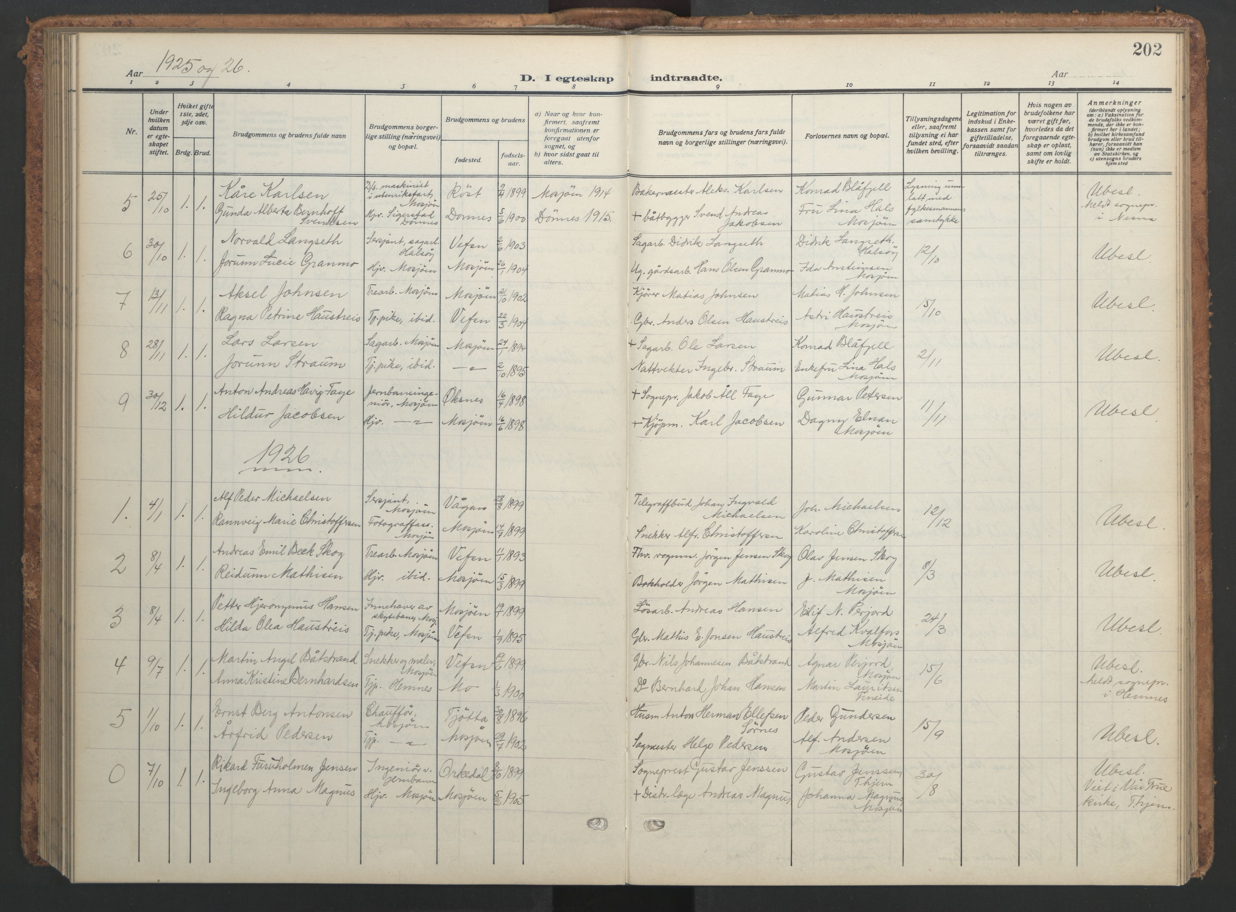 Ministerialprotokoller, klokkerbøker og fødselsregistre - Nordland, AV/SAT-A-1459/820/L0303: Parish register (copy) no. 820C05, 1917-1952, p. 202