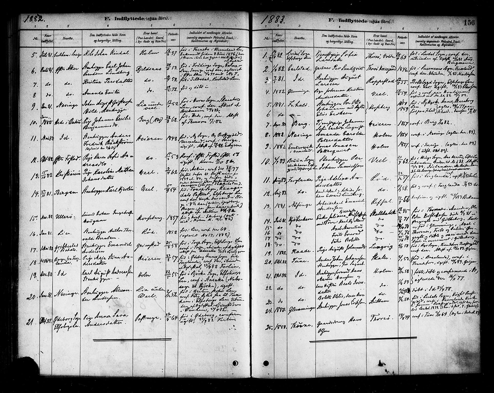 Borge prestekontor Kirkebøker, SAO/A-10903/F/Fb/L0003: Parish register (official) no. II 3, 1878-1902, p. 156
