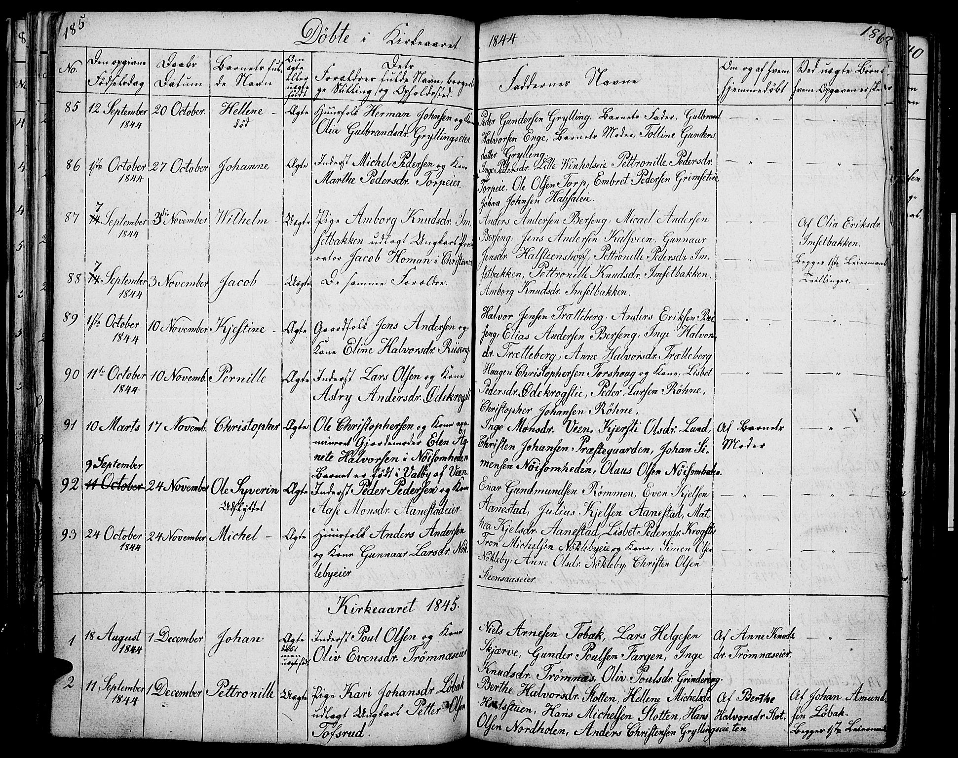 Løten prestekontor, AV/SAH-PREST-022/L/La/L0002: Parish register (copy) no. 2, 1832-1850, p. 185-186