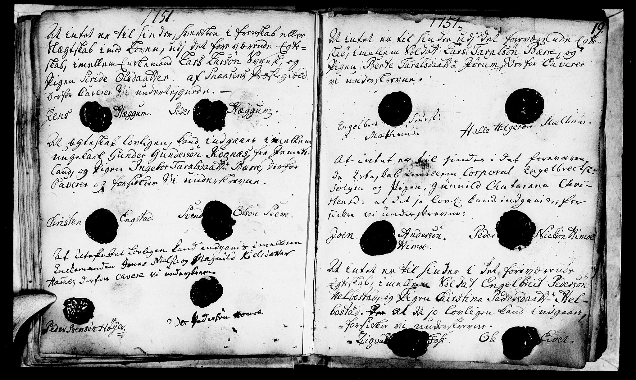 Ministerialprotokoller, klokkerbøker og fødselsregistre - Nord-Trøndelag, SAT/A-1458/764/L0541: Parish register (official) no. 764A01, 1745-1758, p. 19