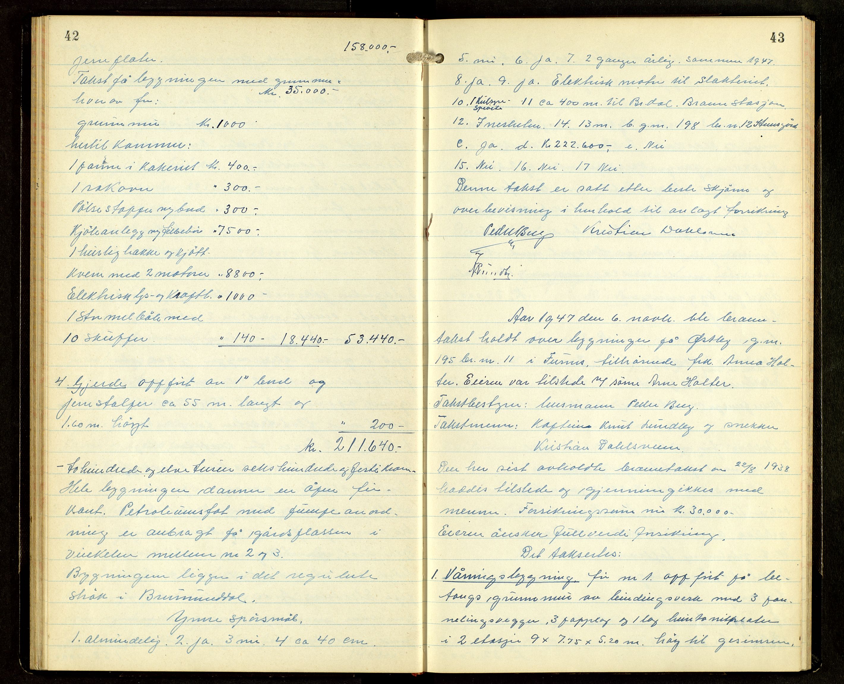 Norges Brannkasse, Furnes, AV/SAH-NBRANF-004/F/L0004: Branntakstprotokoll, 1947-1950, p. 42-43