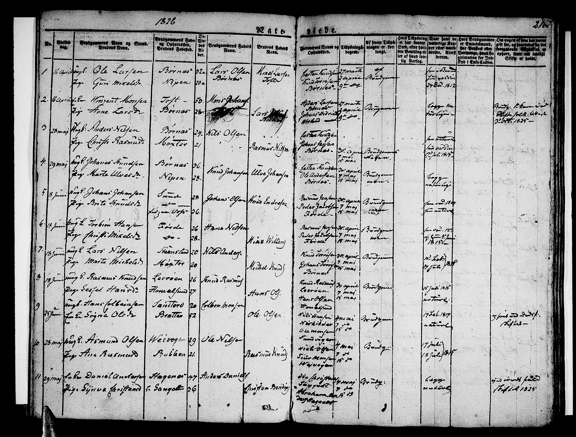 Sund sokneprestembete, SAB/A-99930: Parish register (official) no. A 12, 1825-1835, p. 216