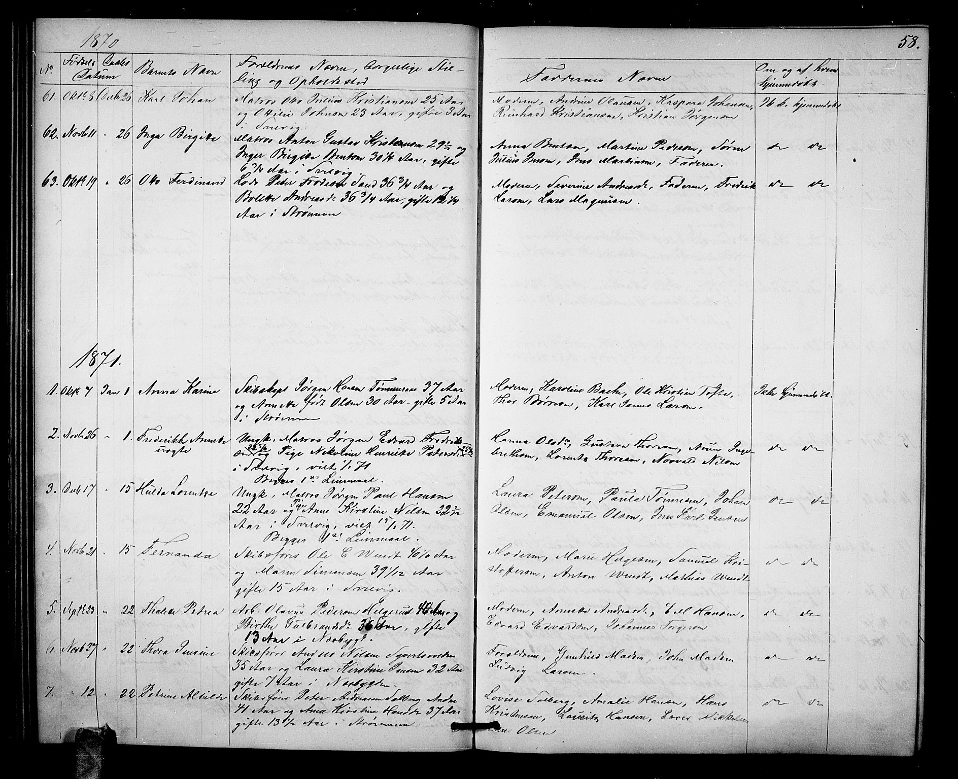 Strømm kirkebøker, AV/SAKO-A-322/G/Ga/L0001: Parish register (copy) no. I 1, 1861-1885, p. 58