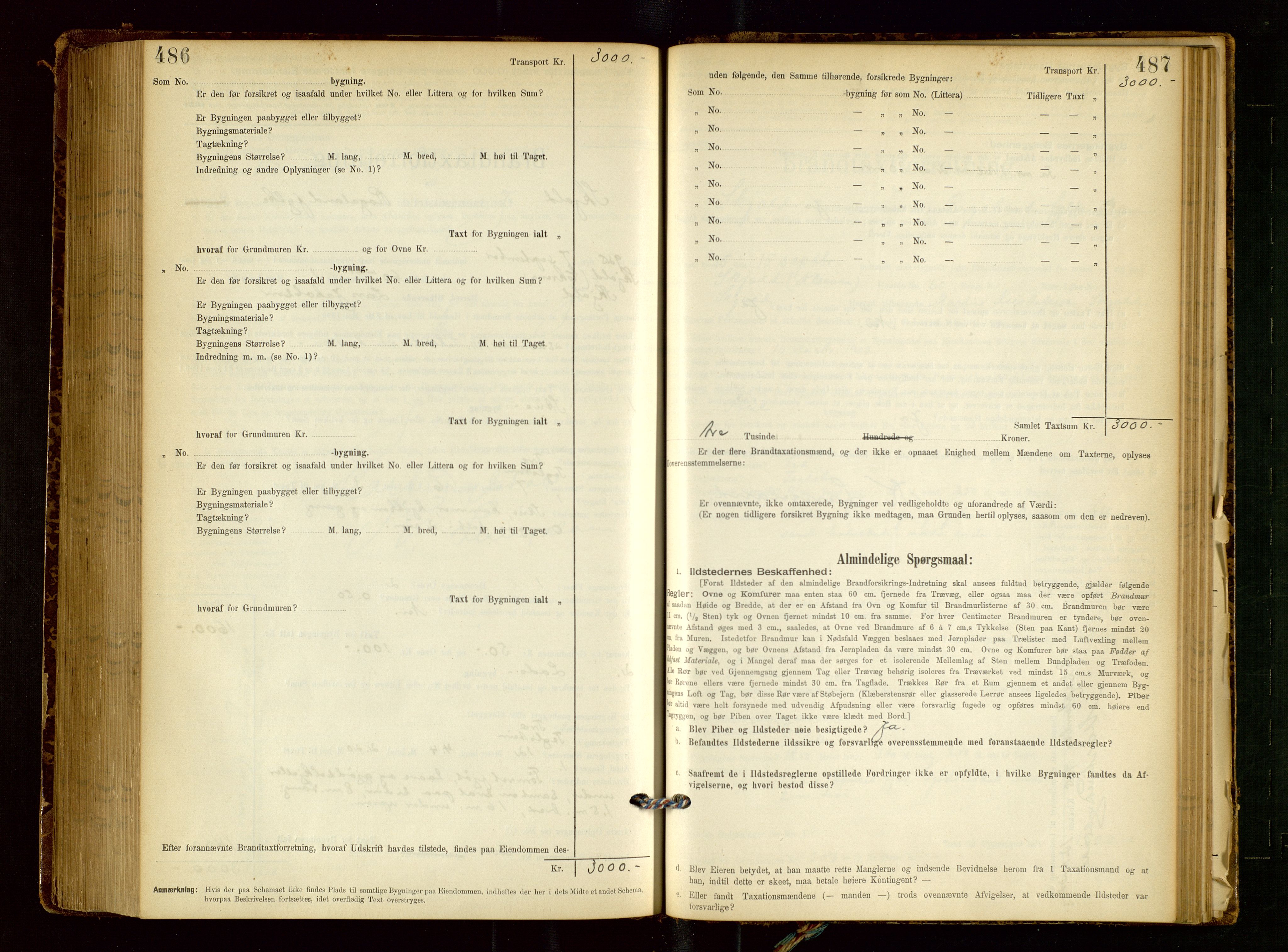 Skjold lensmannskontor, AV/SAST-A-100182/Gob/L0001: "Brandtaxationsprotokol for Skjold Lensmandsdistrikt Ryfylke Fogderi", 1894-1939, p. 486-487