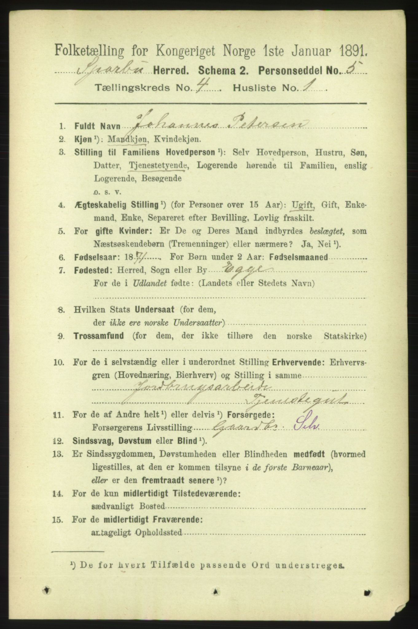 RA, 1891 census for 1731 Sparbu, 1891, p. 1366