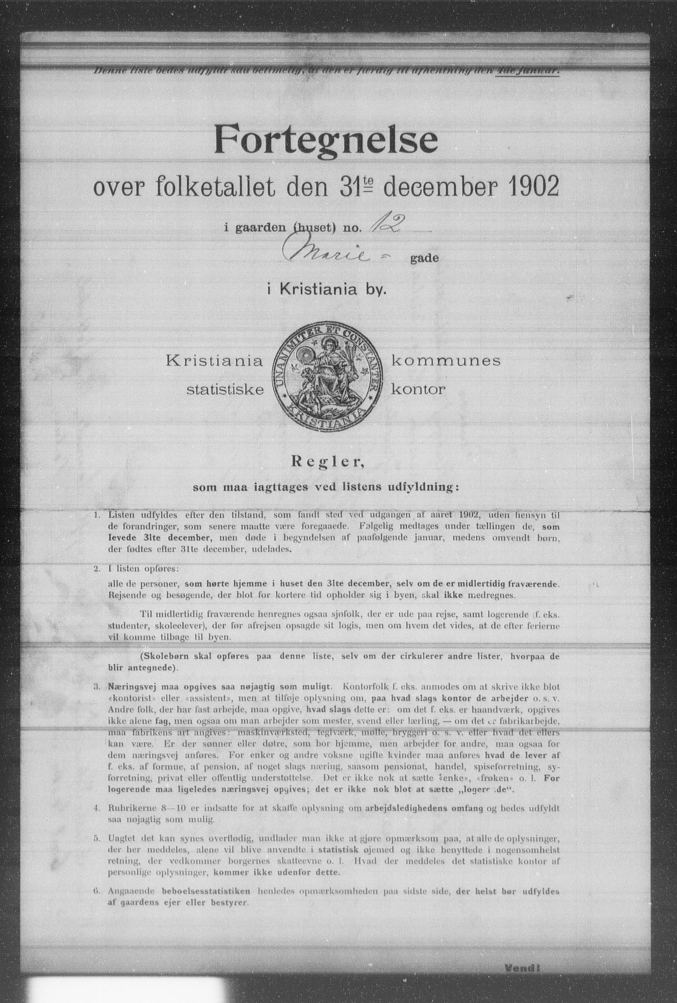 OBA, Municipal Census 1902 for Kristiania, 1902, p. 12072