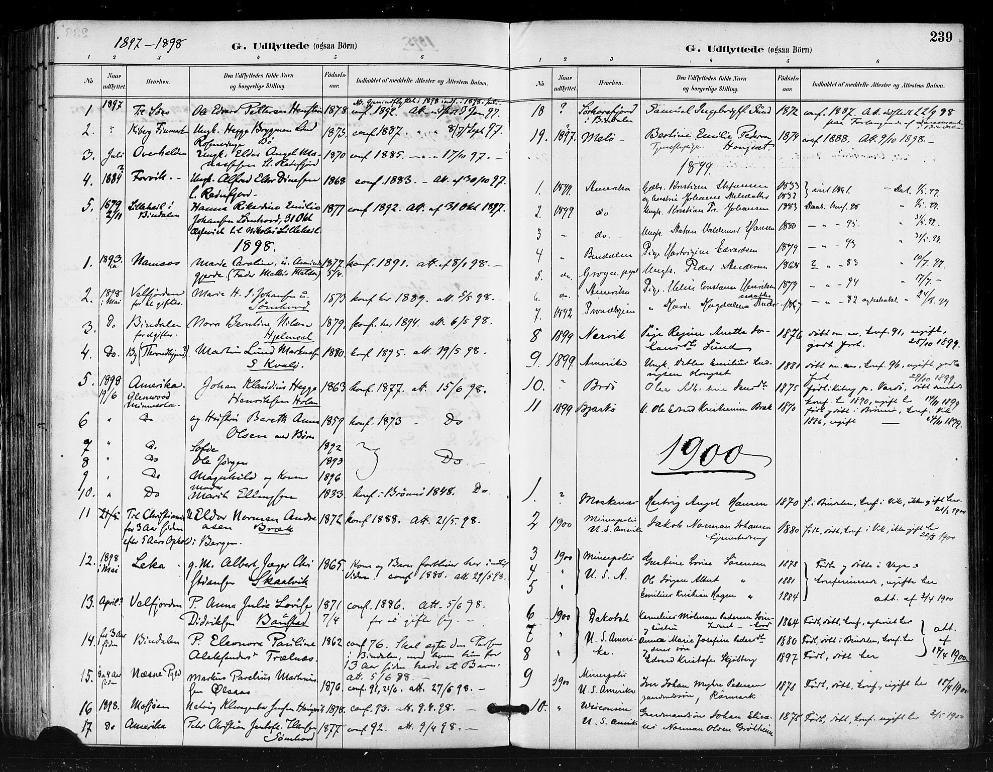 Ministerialprotokoller, klokkerbøker og fødselsregistre - Nordland, SAT/A-1459/812/L0178: Parish register (official) no. 812A07, 1886-1900, p. 239
