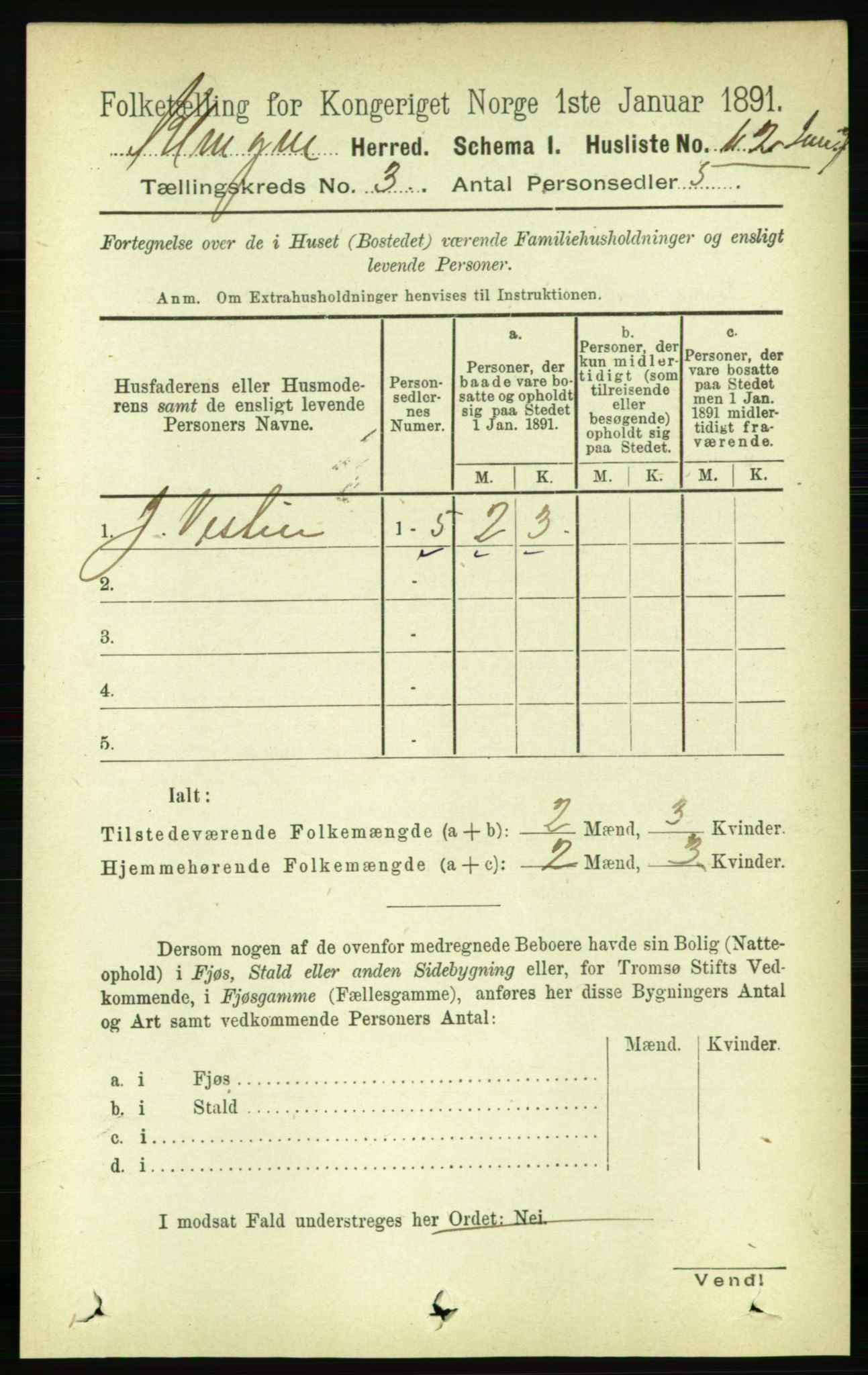 RA, 1891 census for 1746 Klinga, 1891, p. 702