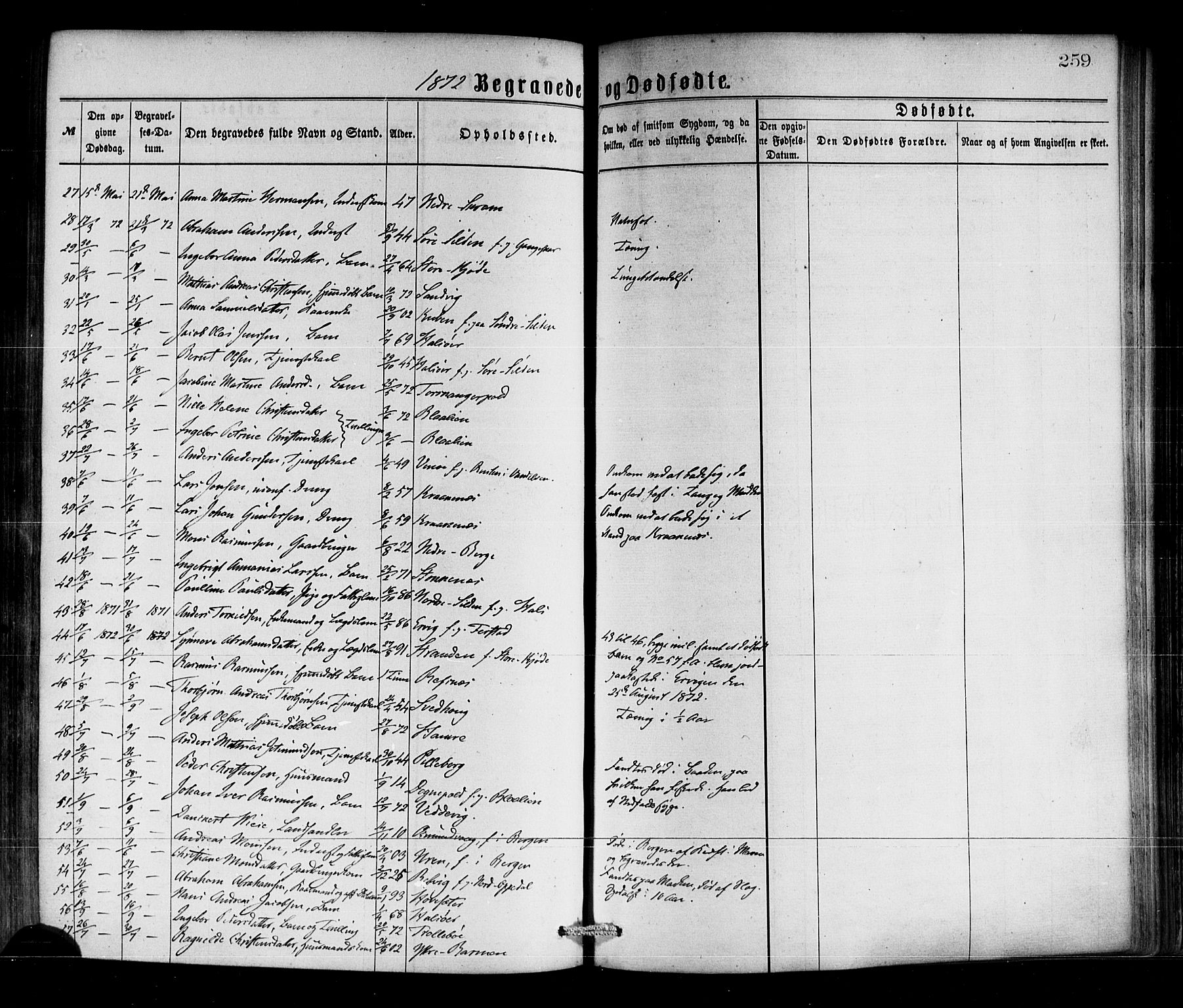 Selje sokneprestembete, SAB/A-99938/H/Ha/Haa/Haaa: Parish register (official) no. A 12, 1870-1880, p. 259