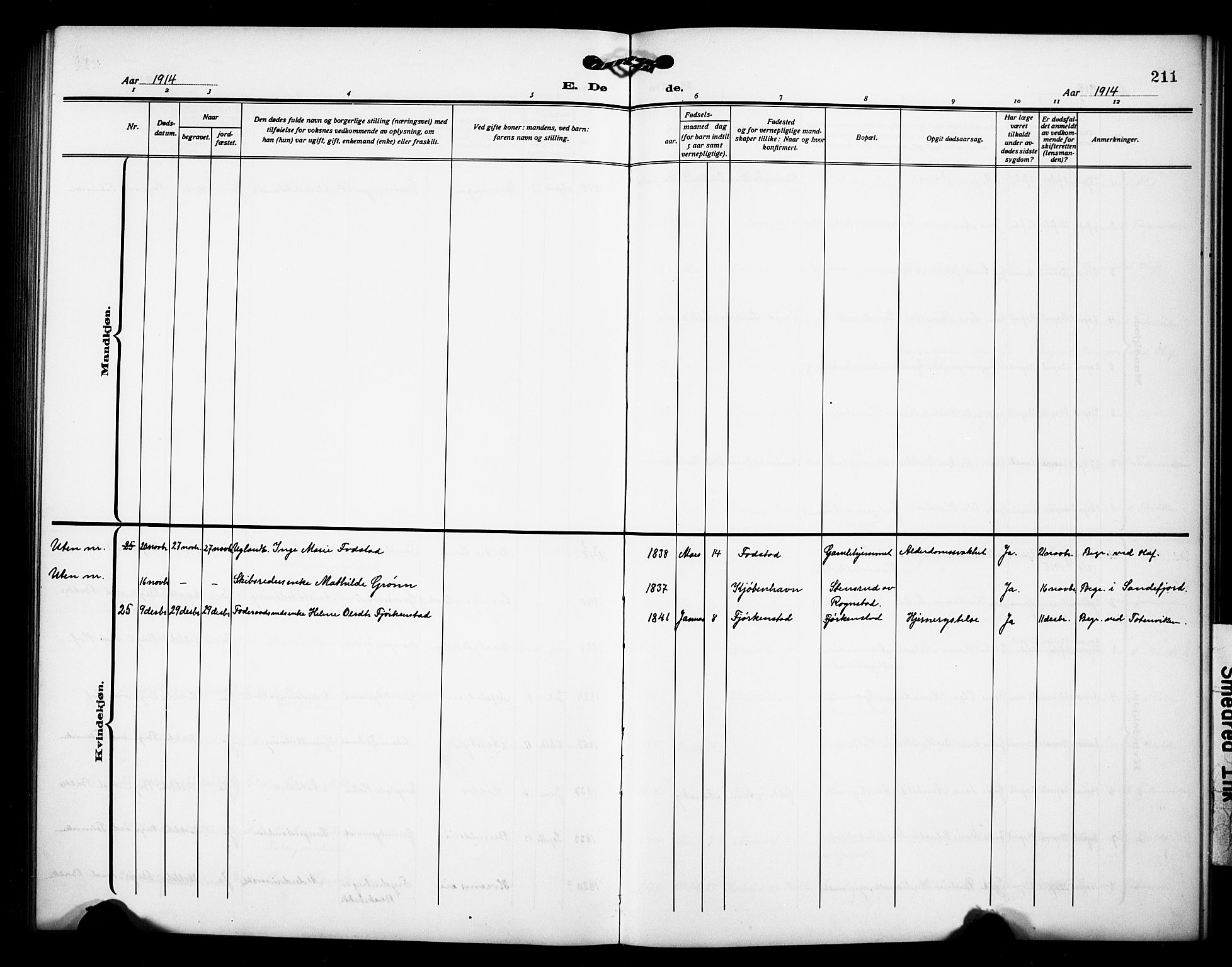 Østre Toten prestekontor, AV/SAH-PREST-104/H/Ha/Hab/L0008: Parish register (copy) no. 8, 1913-1929, p. 211
