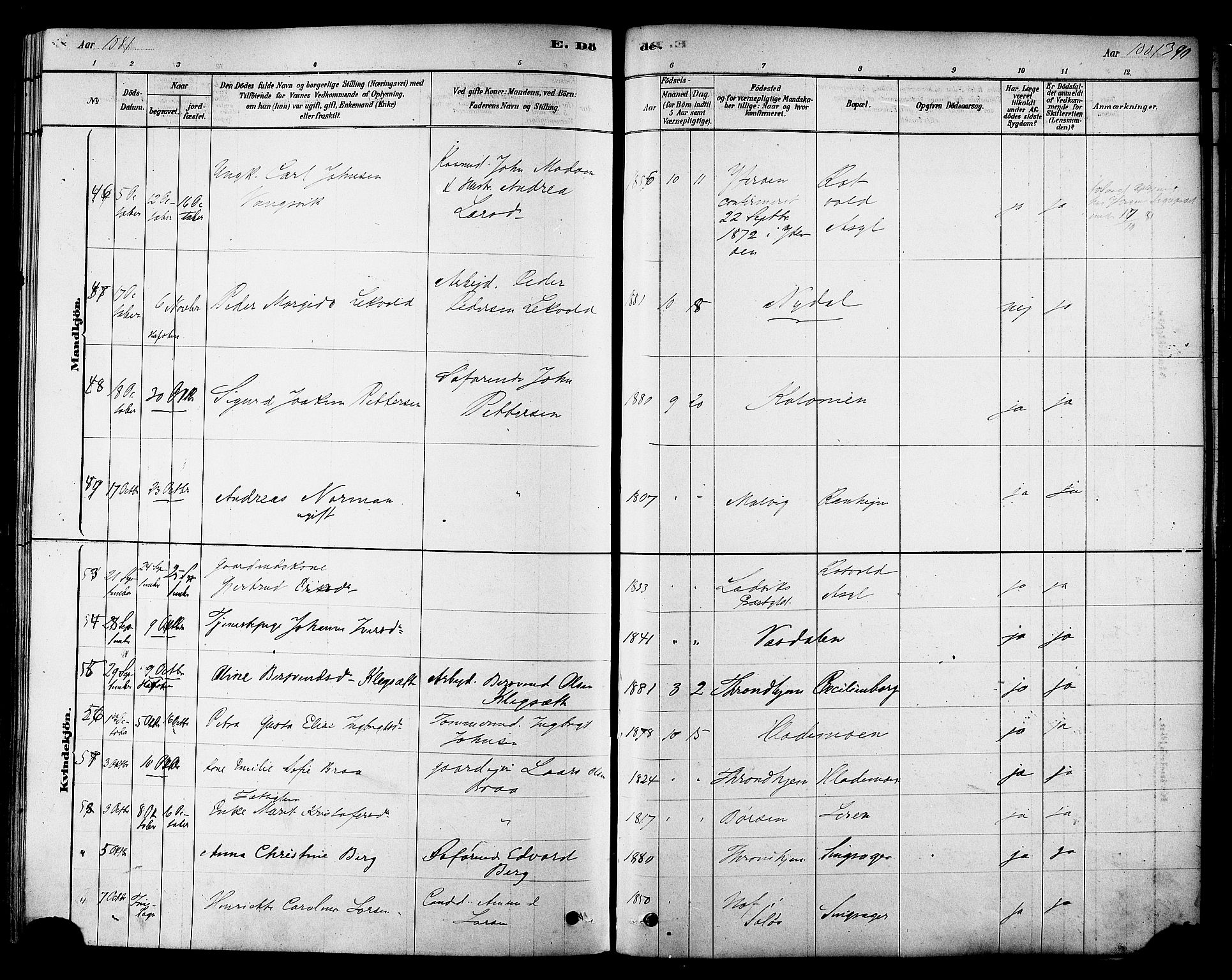 Ministerialprotokoller, klokkerbøker og fødselsregistre - Sør-Trøndelag, AV/SAT-A-1456/606/L0294: Parish register (official) no. 606A09, 1878-1886, p. 390