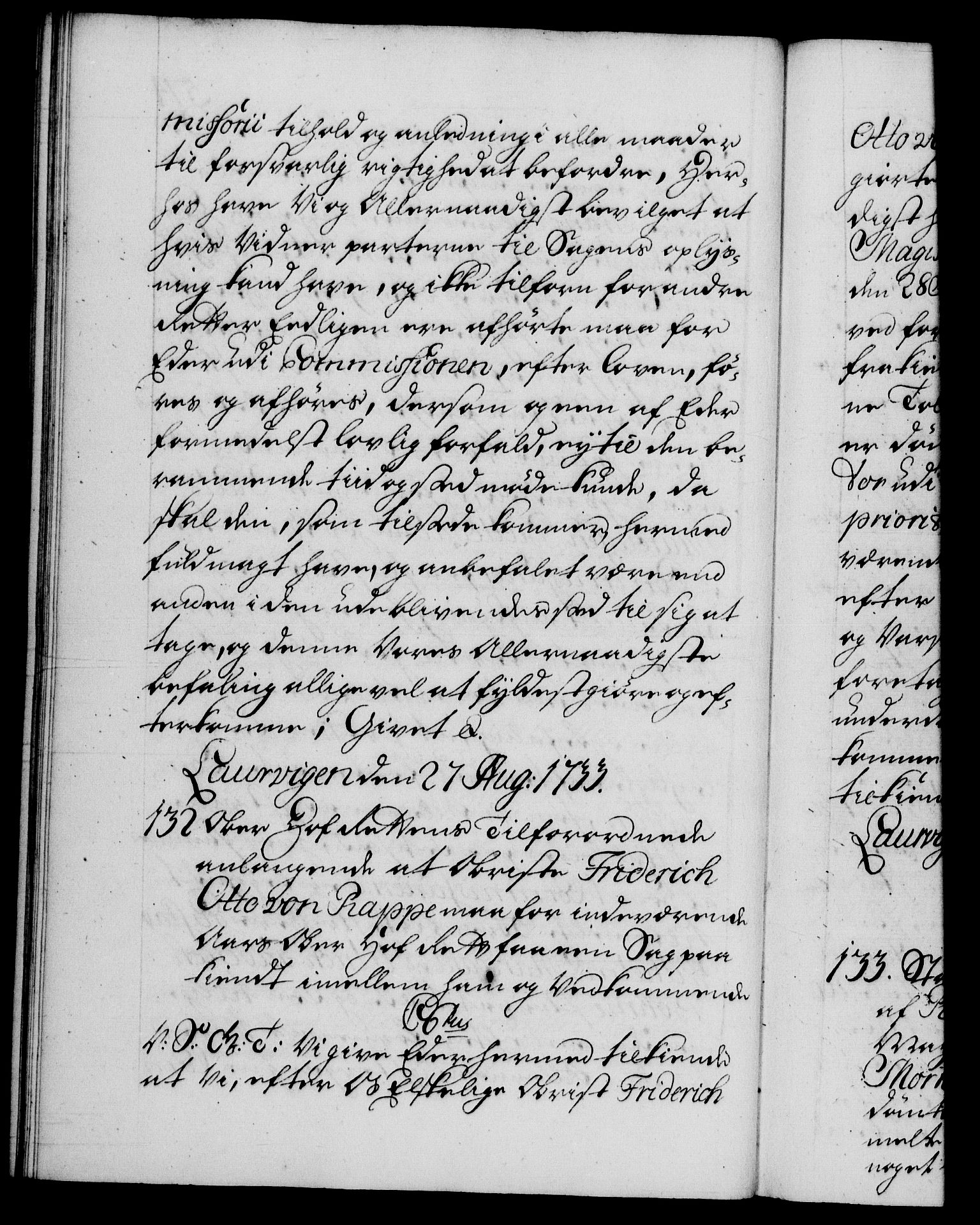 Danske Kanselli 1572-1799, RA/EA-3023/F/Fc/Fca/Fcab/L0025: Norske tegnelser, 1730-1733, p. 574b