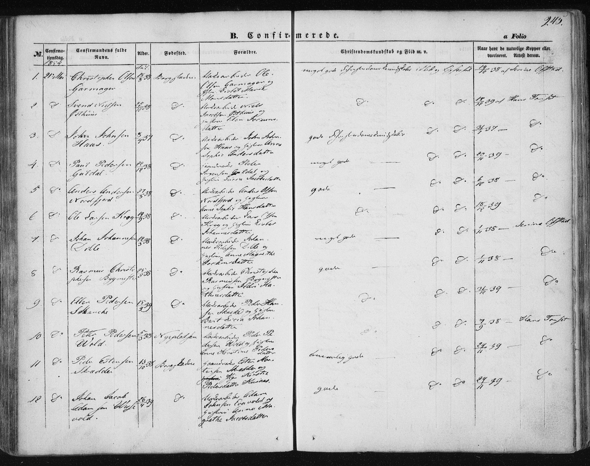 Ministerialprotokoller, klokkerbøker og fødselsregistre - Sør-Trøndelag, SAT/A-1456/681/L0931: Parish register (official) no. 681A09, 1845-1859, p. 245