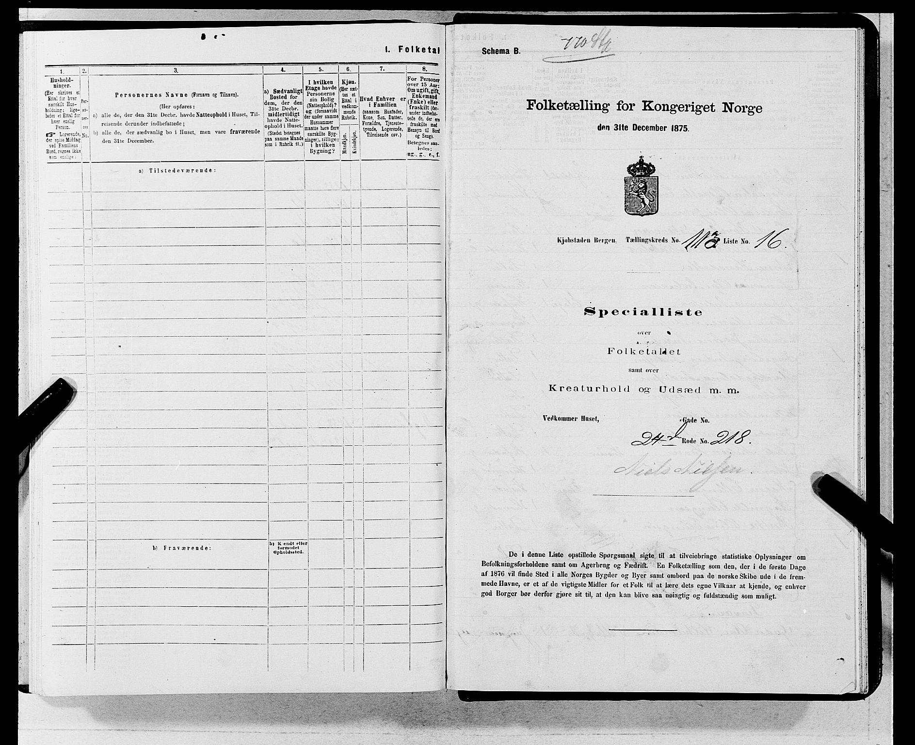 SAB, 1875 census for 1301 Bergen, 1875, p. 6169