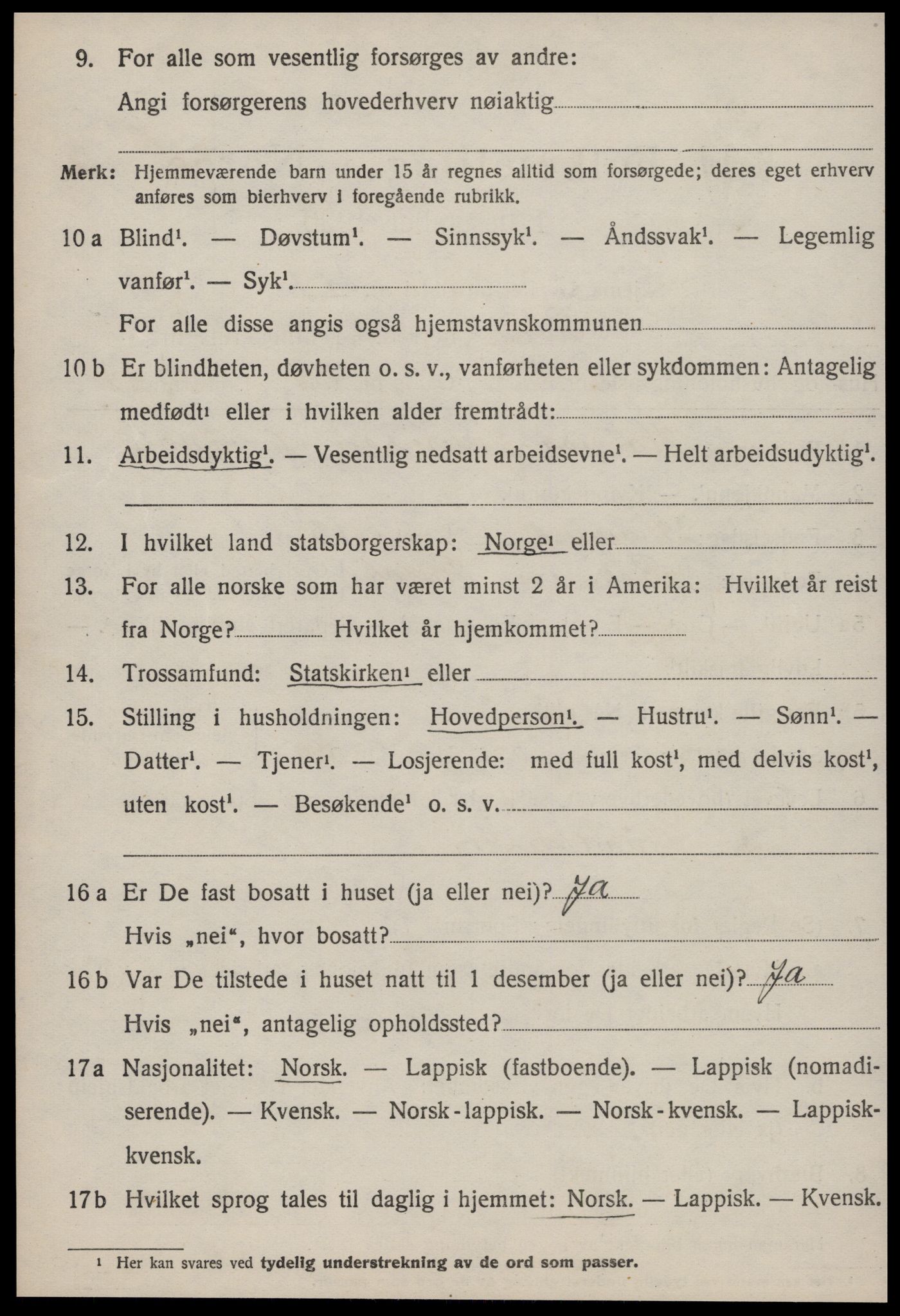 SAT, 1920 census for Røros, 1920, p. 10599