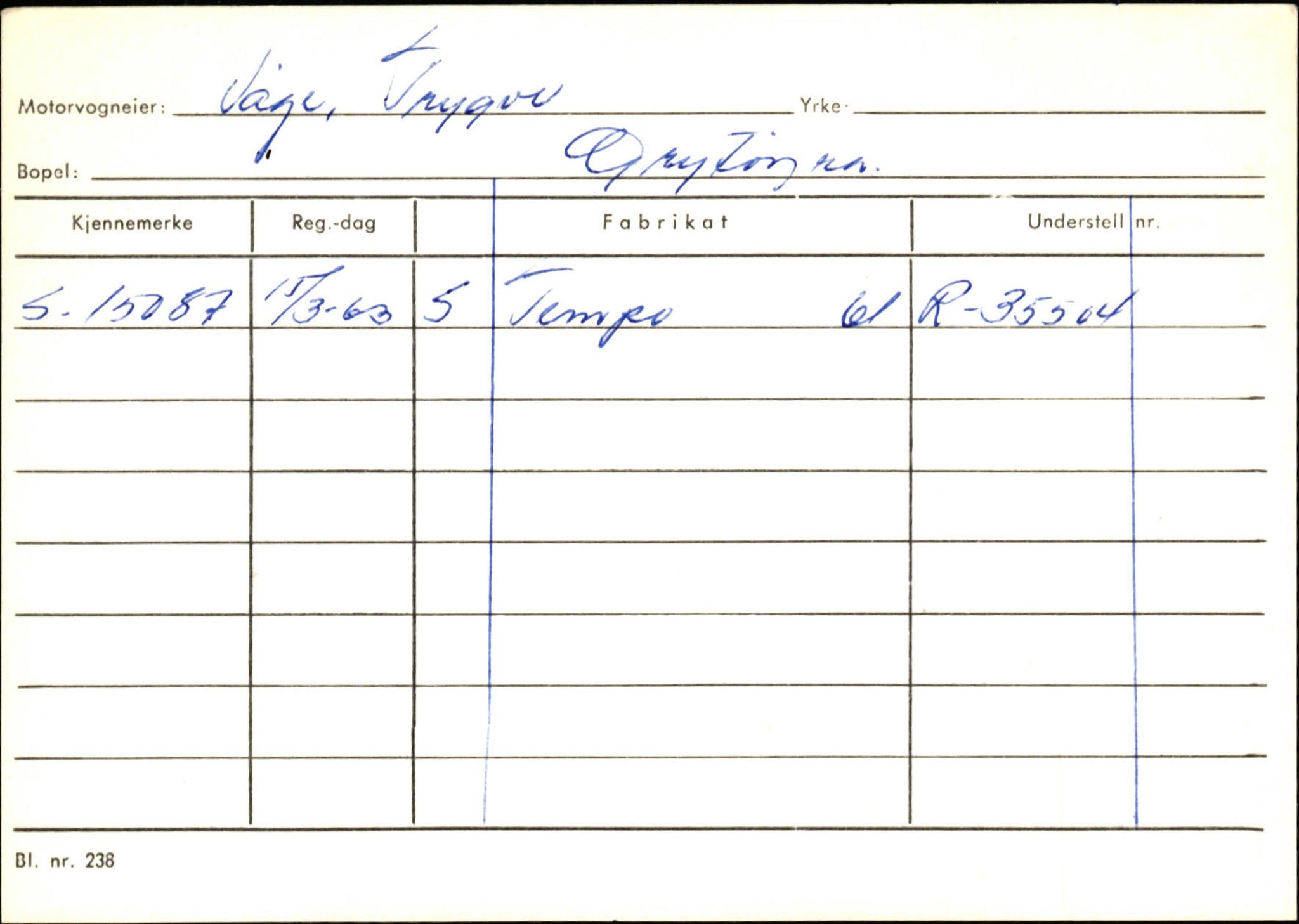 Statens vegvesen, Sogn og Fjordane vegkontor, AV/SAB-A-5301/4/F/L0132: Eigarregister Askvoll A-Å. Balestrand A-Å, 1945-1975, p. 1450