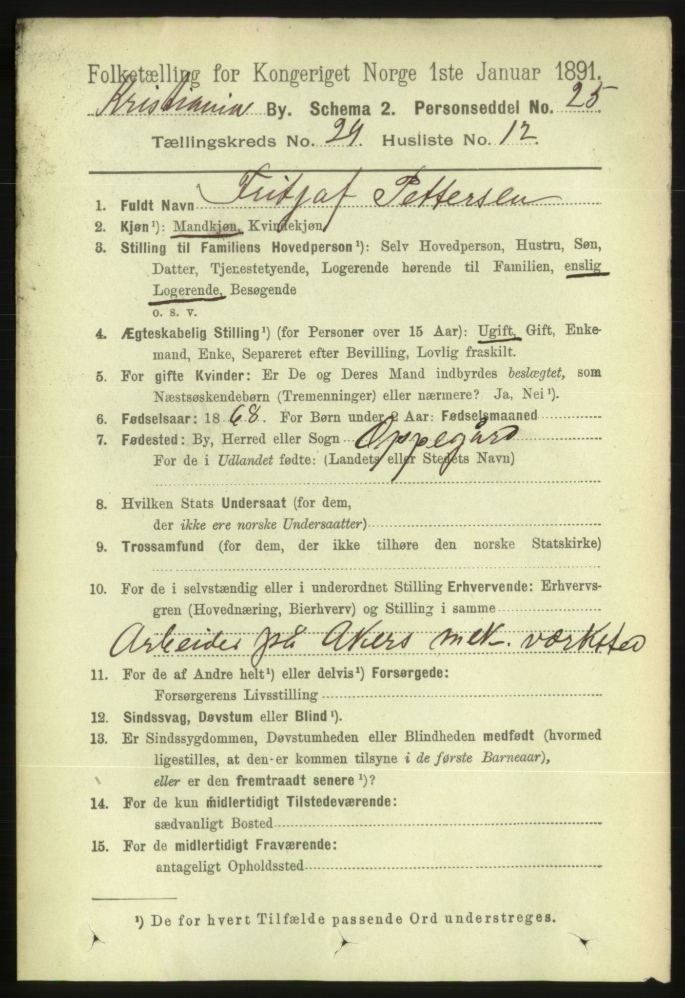 RA, 1891 census for 0301 Kristiania, 1891, p. 15211