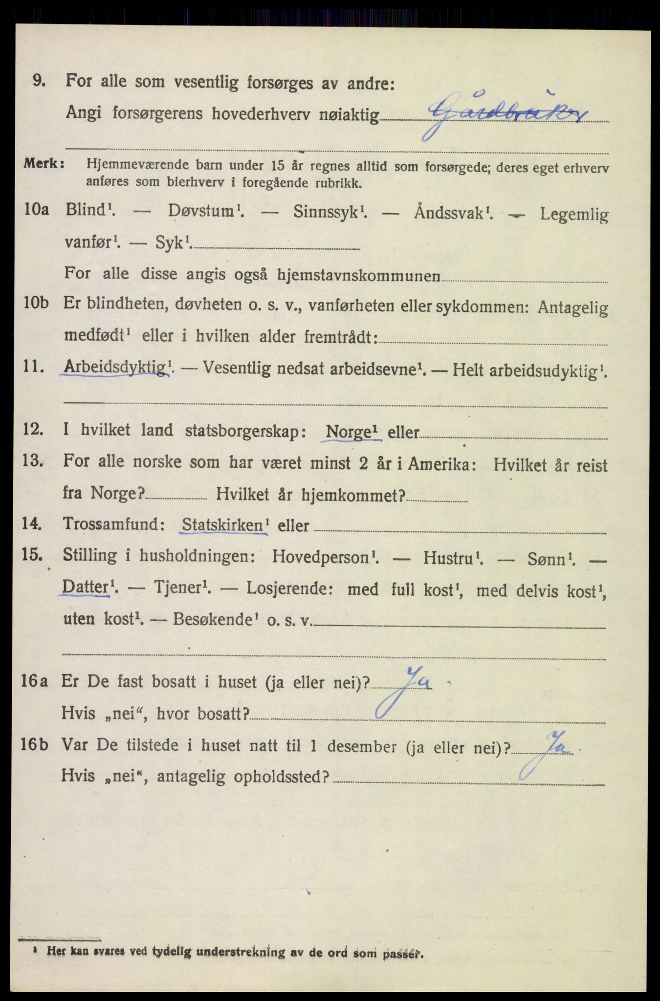 SAH, 1920 census for Vestre Toten, 1920, p. 9859