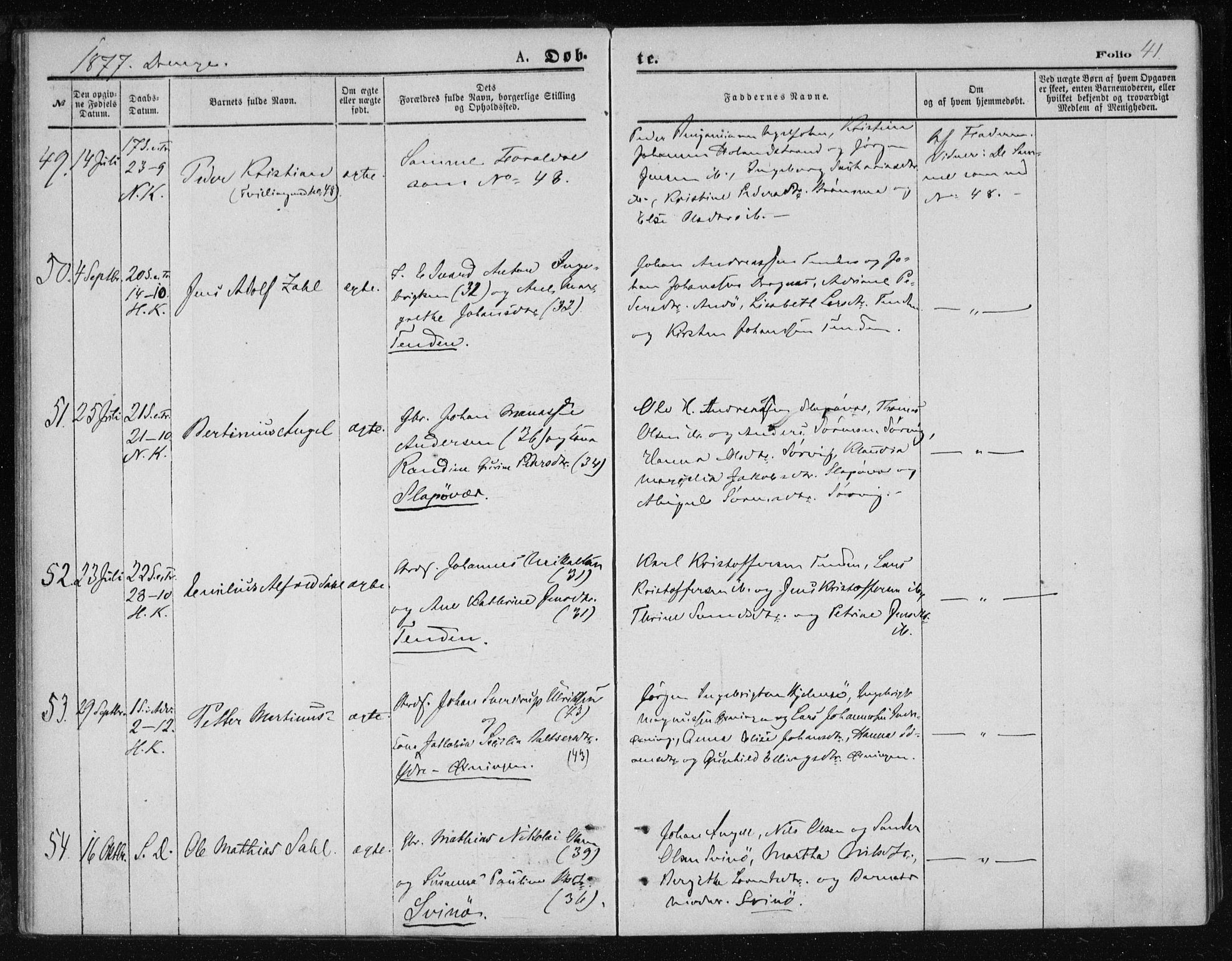 Ministerialprotokoller, klokkerbøker og fødselsregistre - Nordland, SAT/A-1459/834/L0506: Parish register (official) no. 834A04, 1872-1878, p. 41