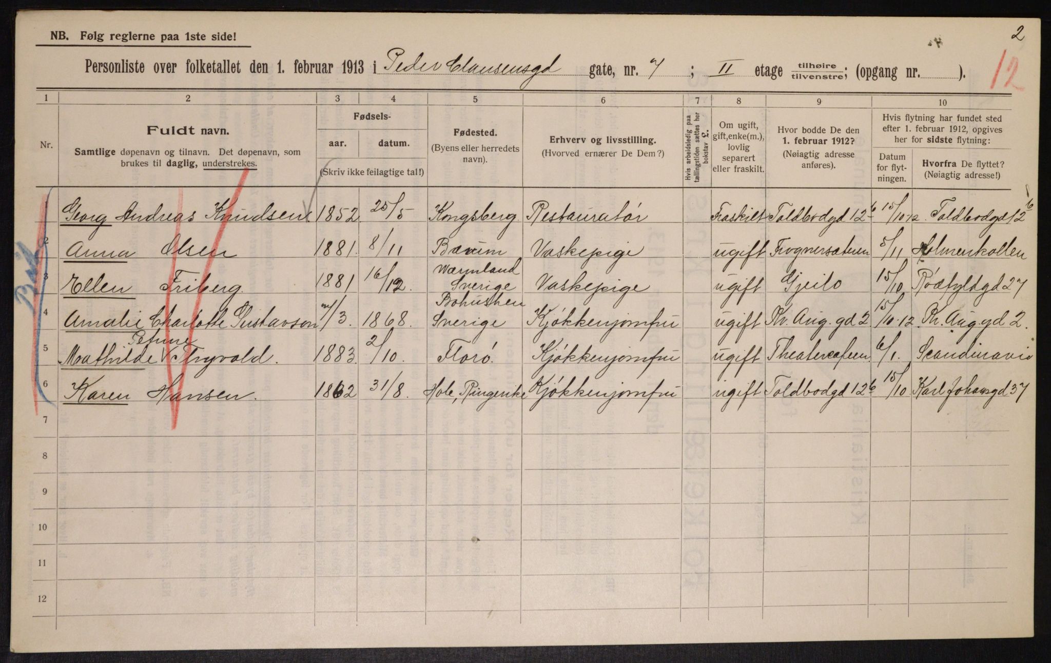 OBA, Municipal Census 1913 for Kristiania, 1913, p. 78958