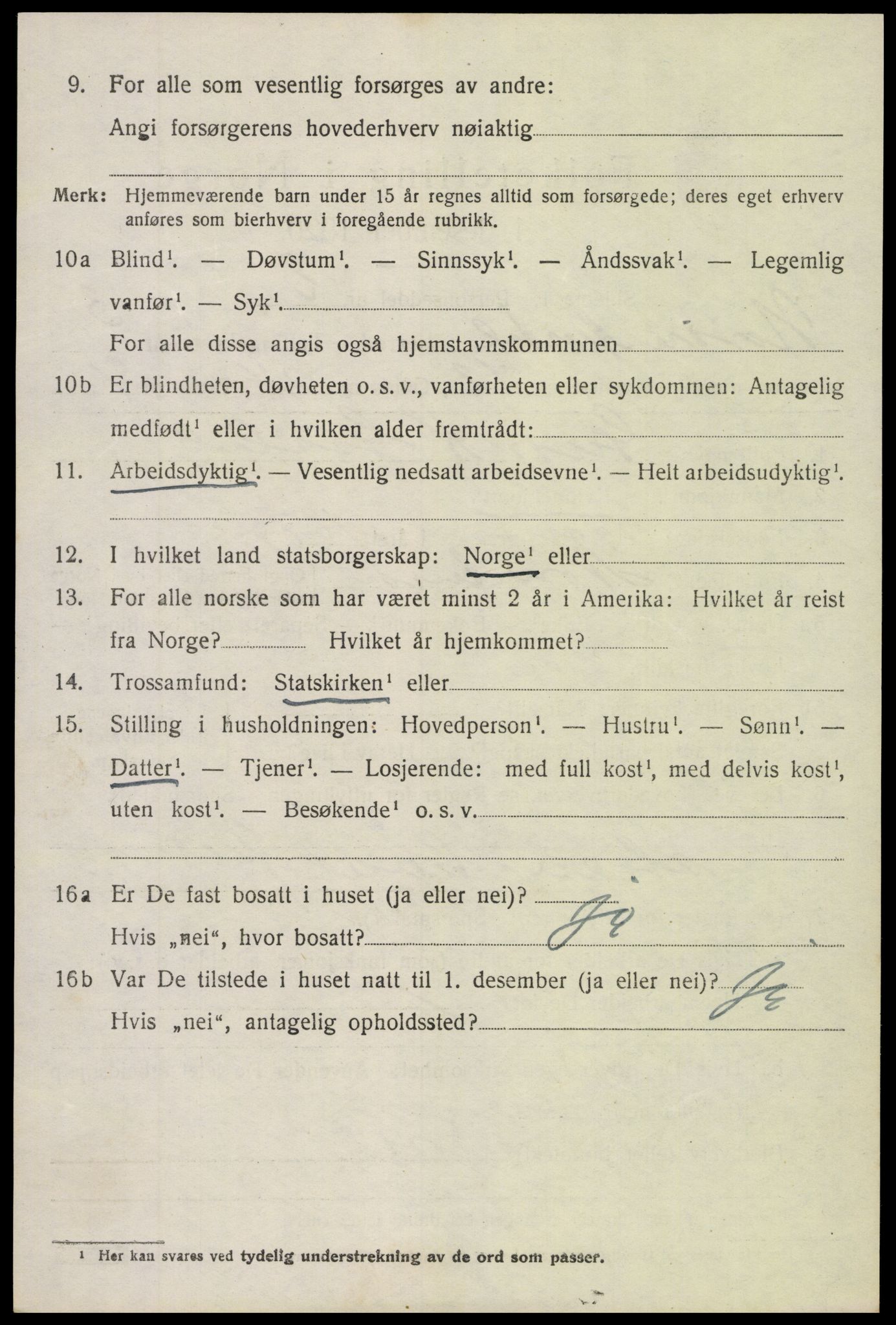 SAH, 1920 census for Nord-Aurdal, 1920, p. 3623