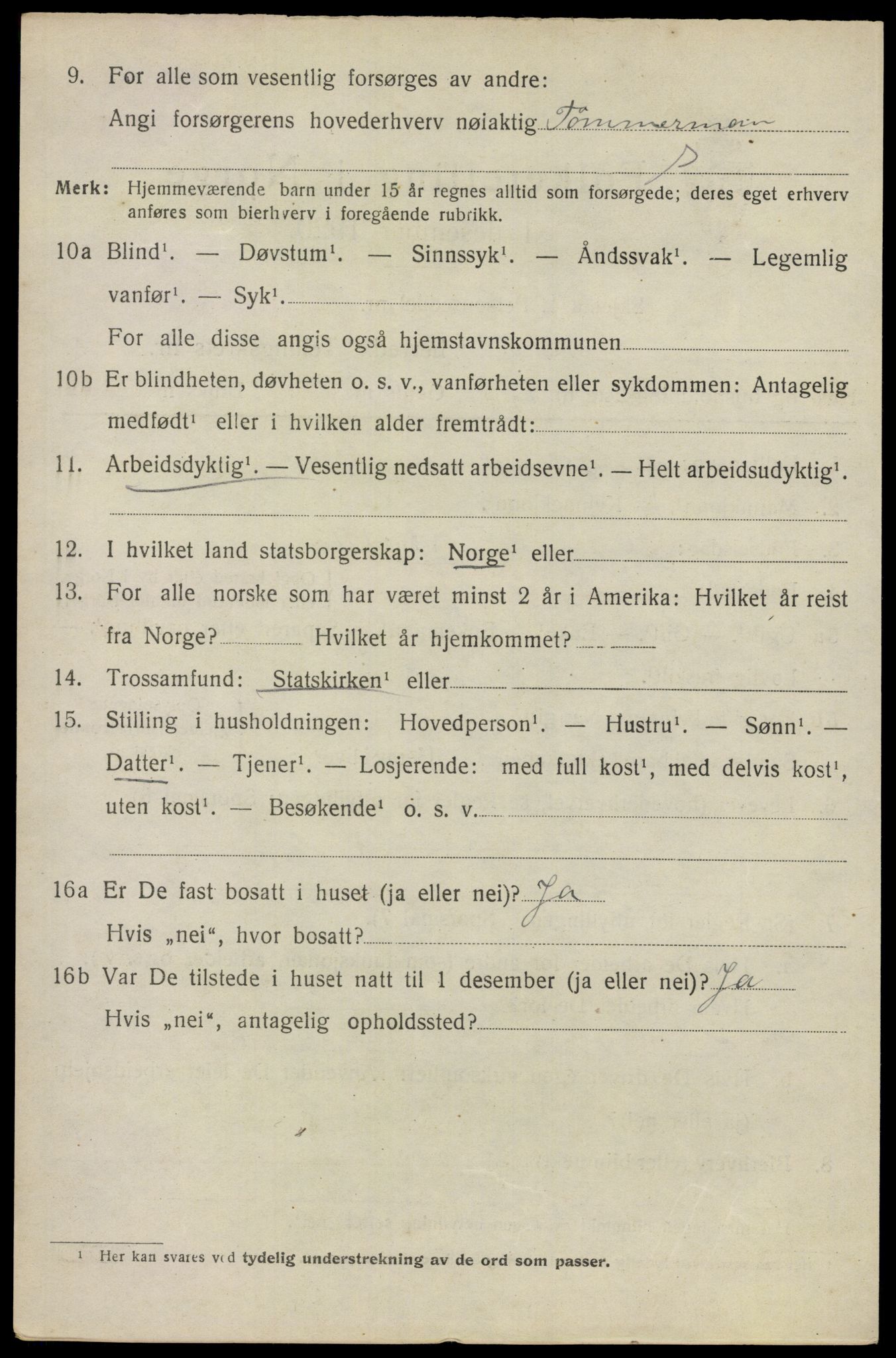 SAO, 1920 census for Ullensaker, 1920, p. 5536