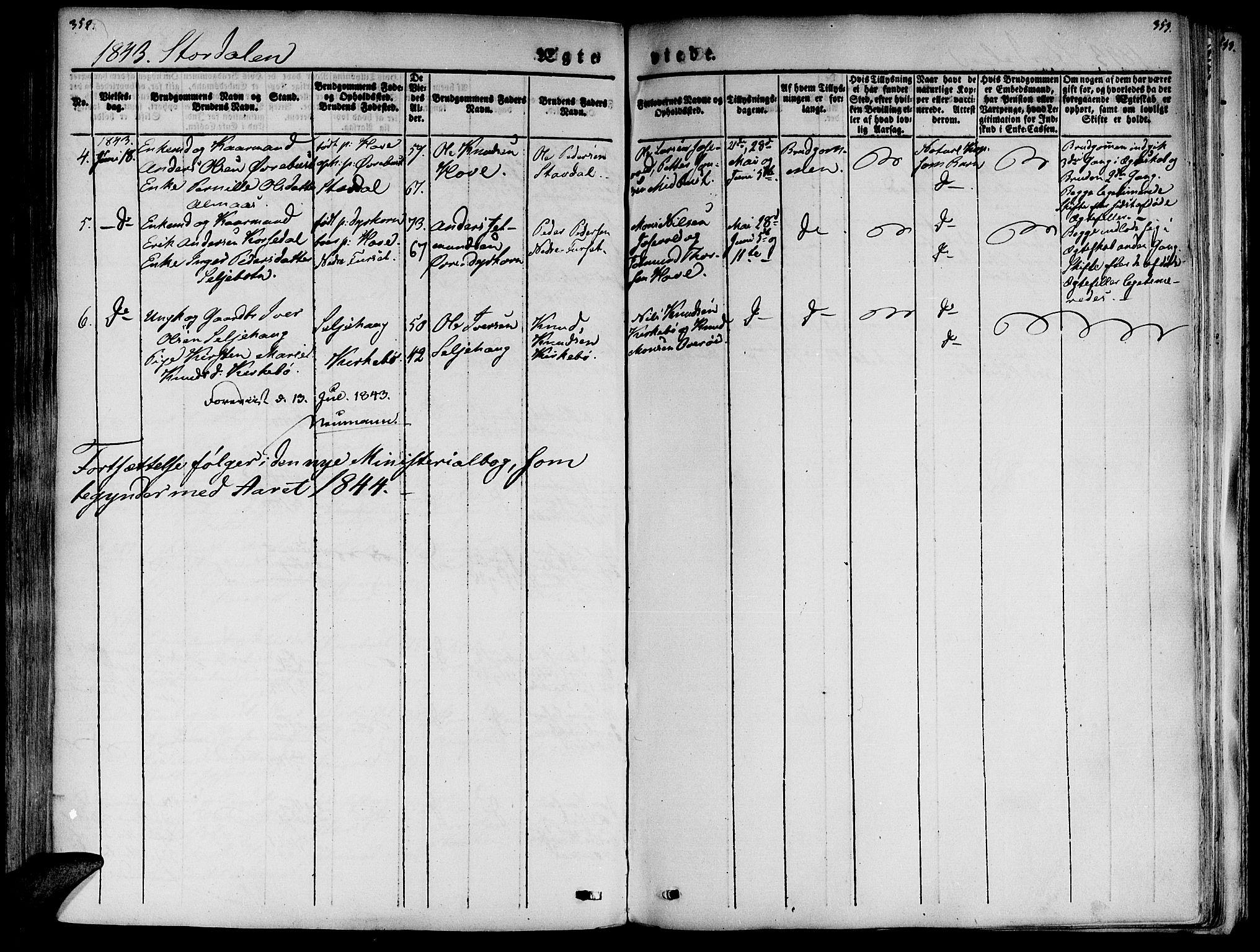 Ministerialprotokoller, klokkerbøker og fødselsregistre - Møre og Romsdal, AV/SAT-A-1454/520/L0274: Parish register (official) no. 520A04, 1827-1864, p. 352-353