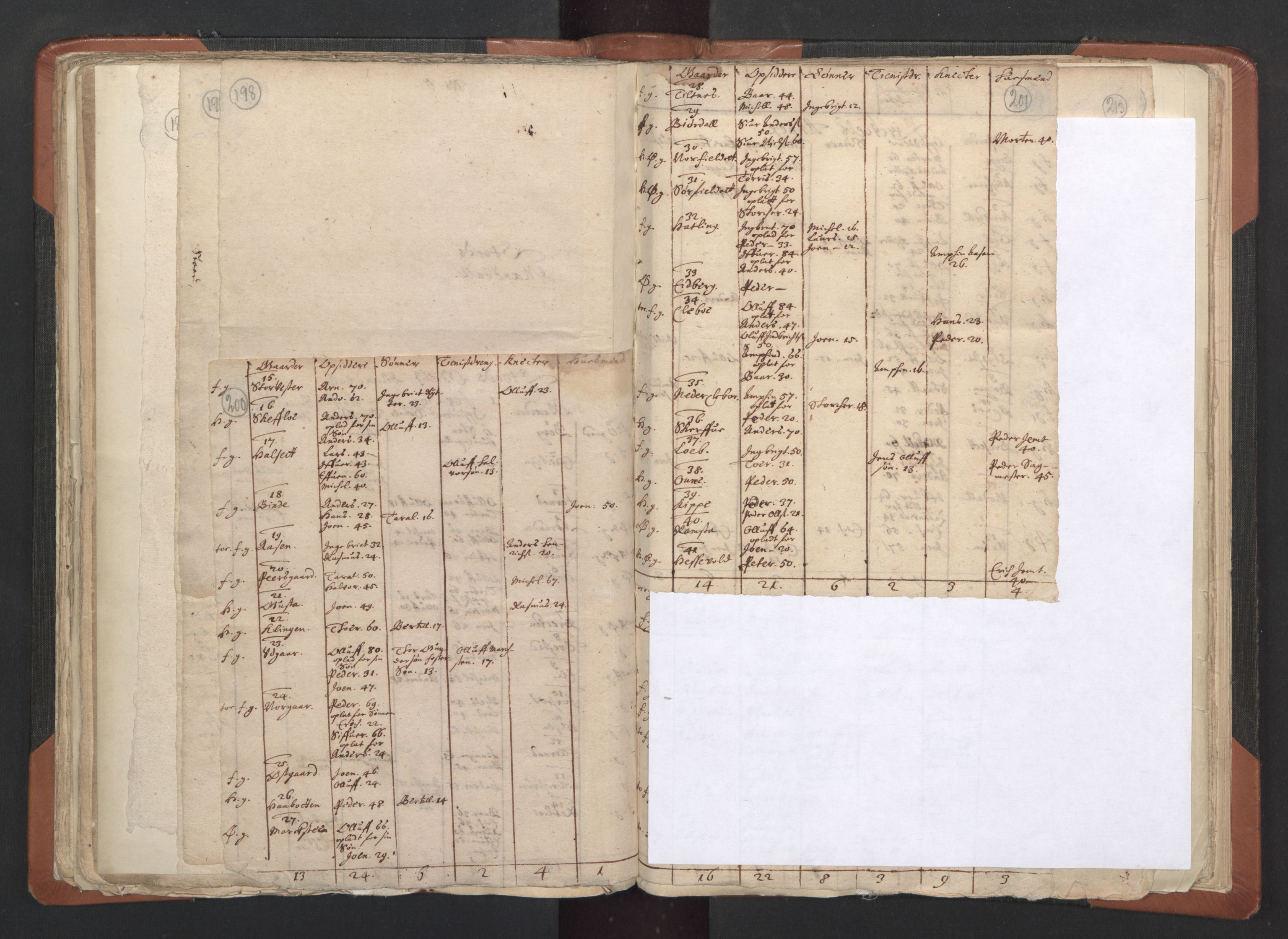 RA, Vicar's Census 1664-1666, no. 33: Innherad deanery, 1664-1666, p. 200-201