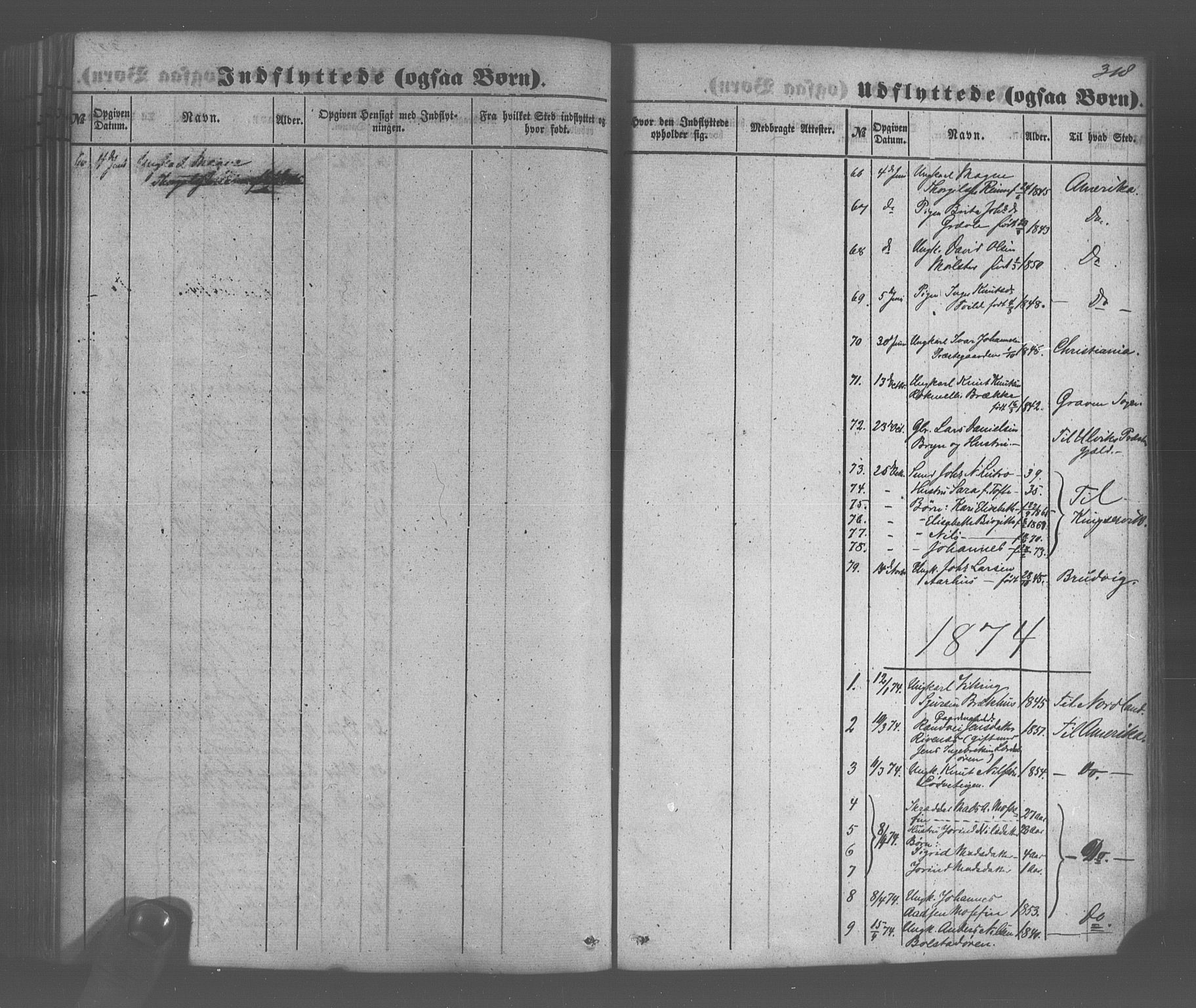 Voss sokneprestembete, SAB/A-79001/H/Haa: Parish register (official) no. A 20, 1855-1886, p. 318