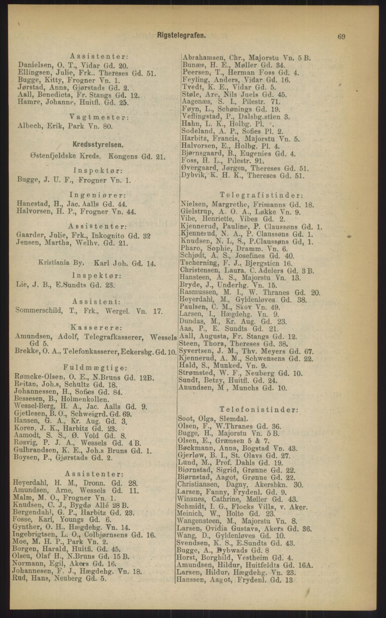 Kristiania/Oslo adressebok, PUBL/-, 1903, p. 69