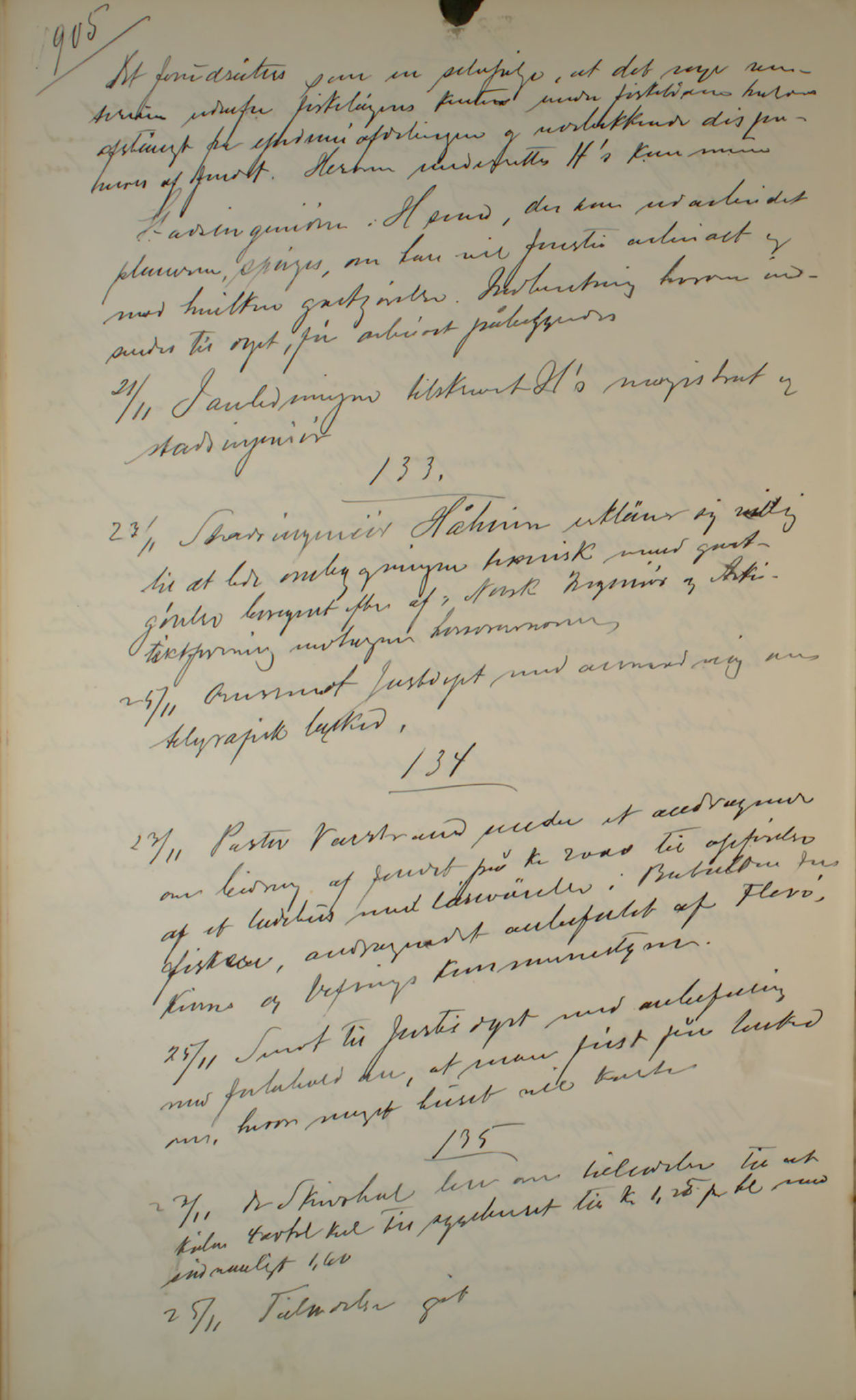 Lepraarkiver - Overlegen for den spedalske sykdom, AV/SAB-A-61001/B.c/L0007: Journal, 1899-1916