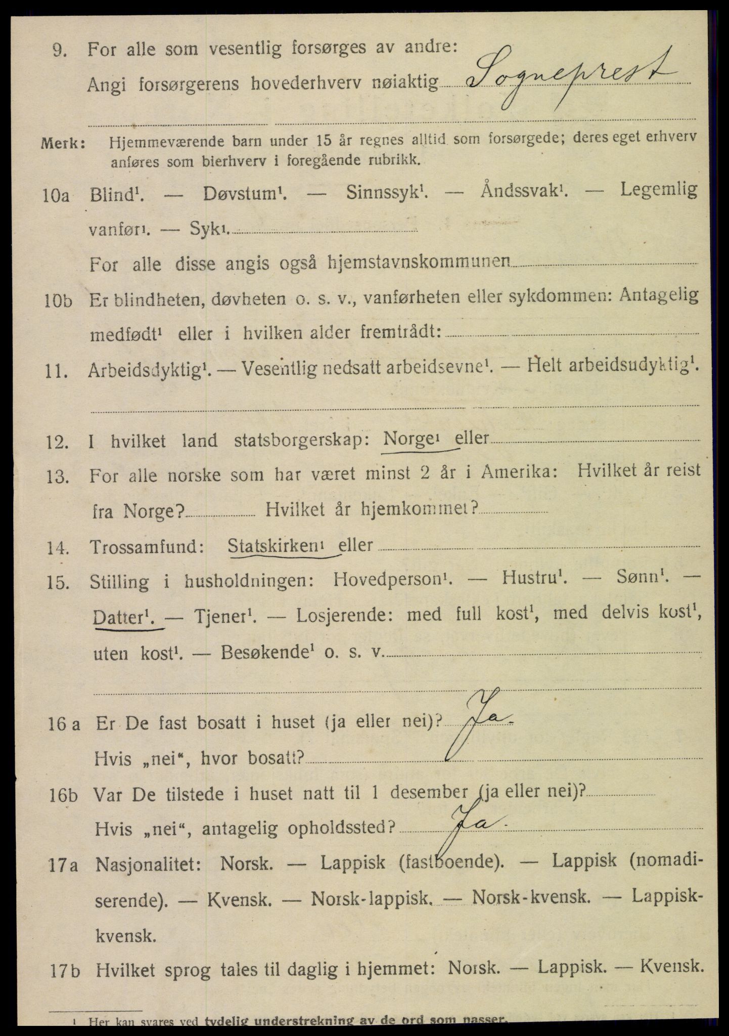 SAT, 1920 census for Vefsn, 1920, p. 6906