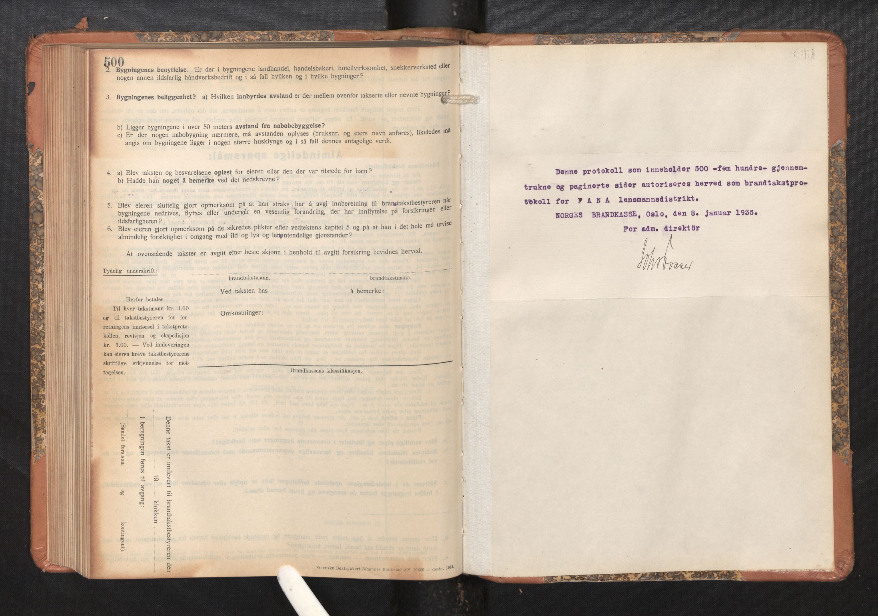 Lensmannen i Fana, SAB/A-31801/0012/L0024: Branntakstprotokoll skjematakst, 1935-1948, p. 500