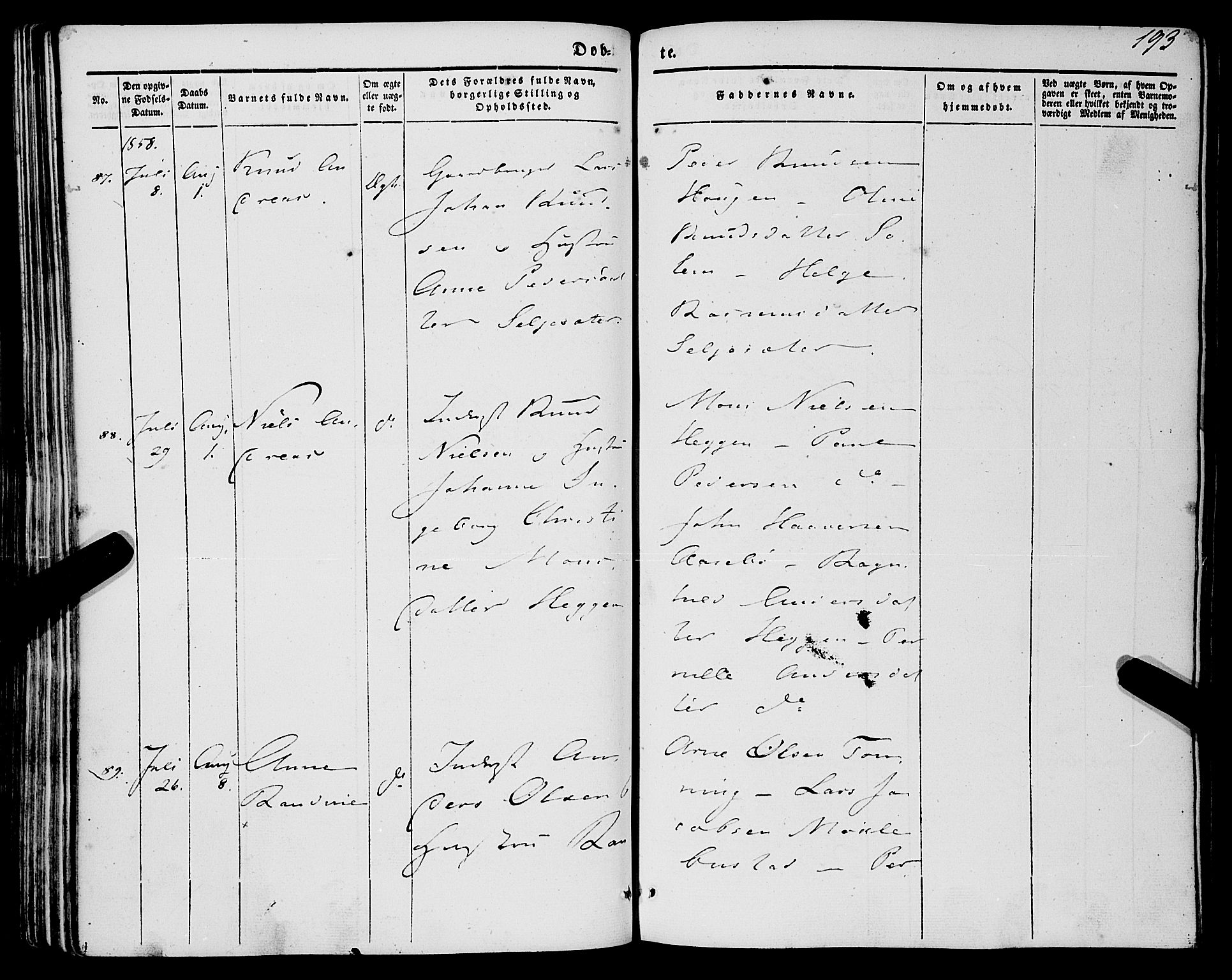 Eid sokneprestembete, AV/SAB-A-82301/H/Haa/Haaa/L0007: Parish register (official) no. A 7, 1844-1858, p. 193