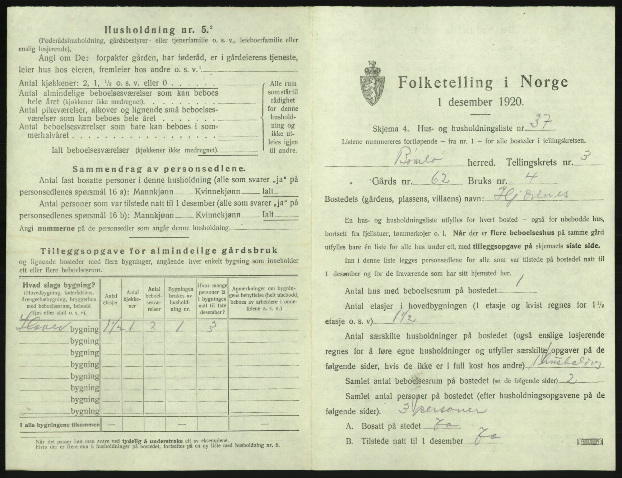 SAB, 1920 census for Bømlo, 1920, p. 430