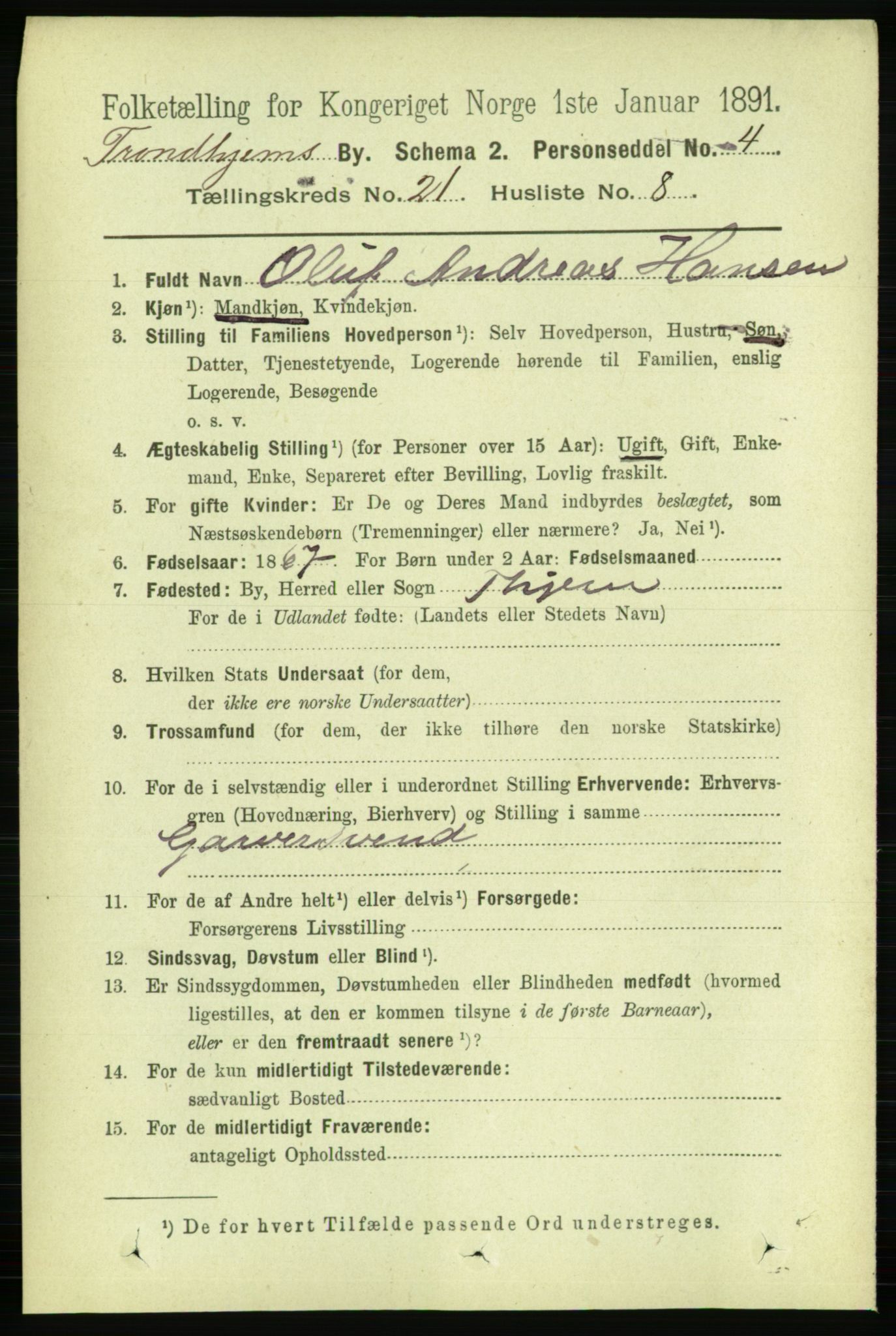 RA, 1891 census for 1601 Trondheim, 1891, p. 15946