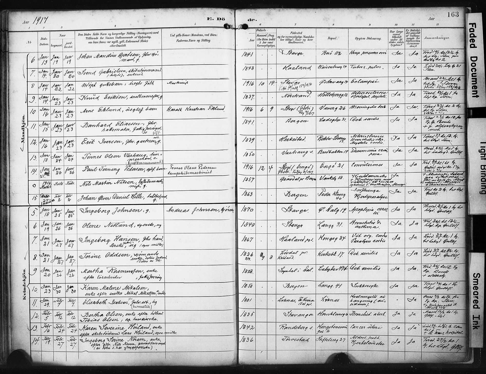 St. Petri sokneprestkontor, AV/SAST-A-101813/001/30/30BA/L0022: Parish register (official) no. A 22, 1895-1919, p. 163