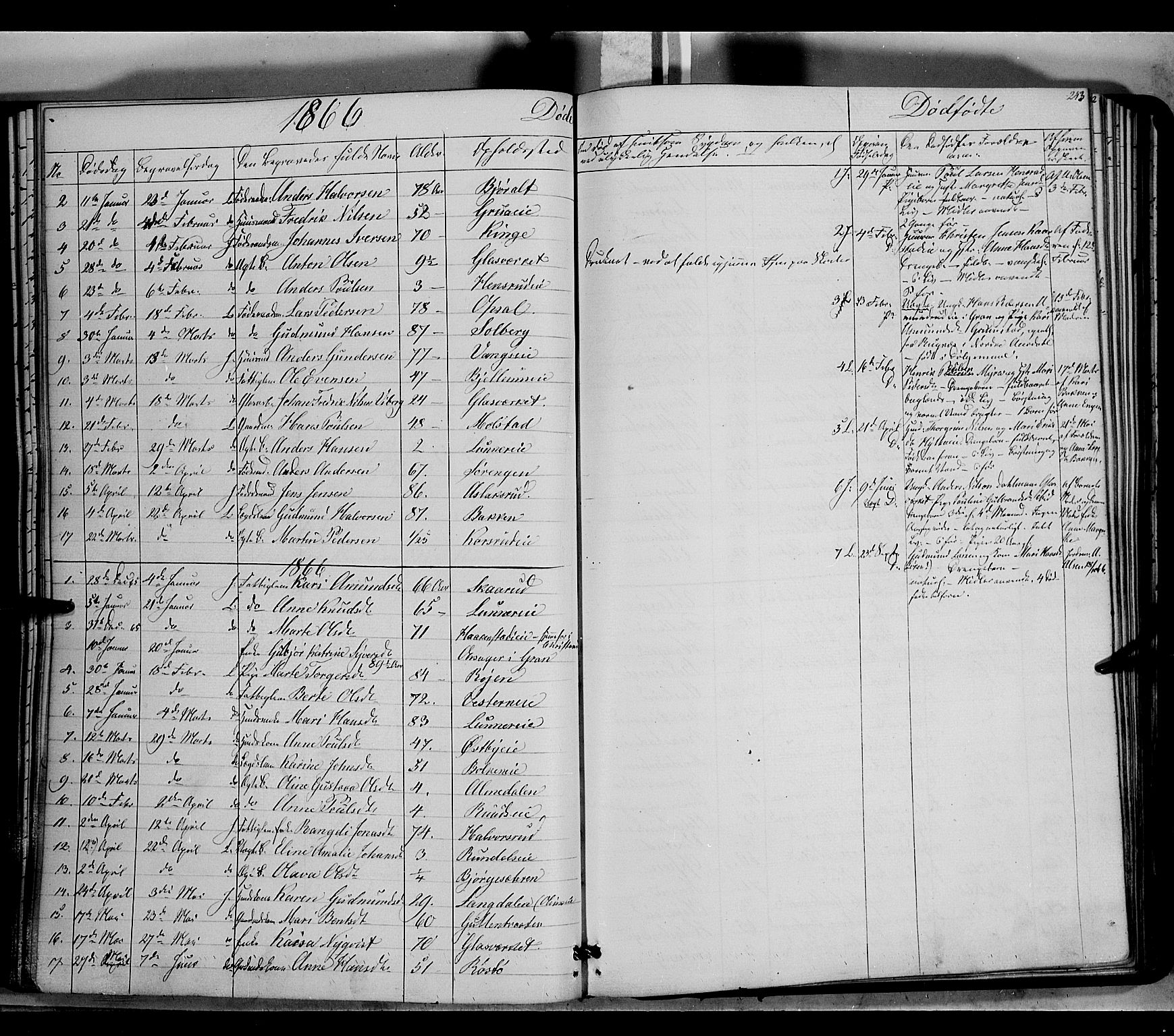 Jevnaker prestekontor, SAH/PREST-116/H/Ha/Haa/L0007: Parish register (official) no. 7, 1858-1876, p. 243