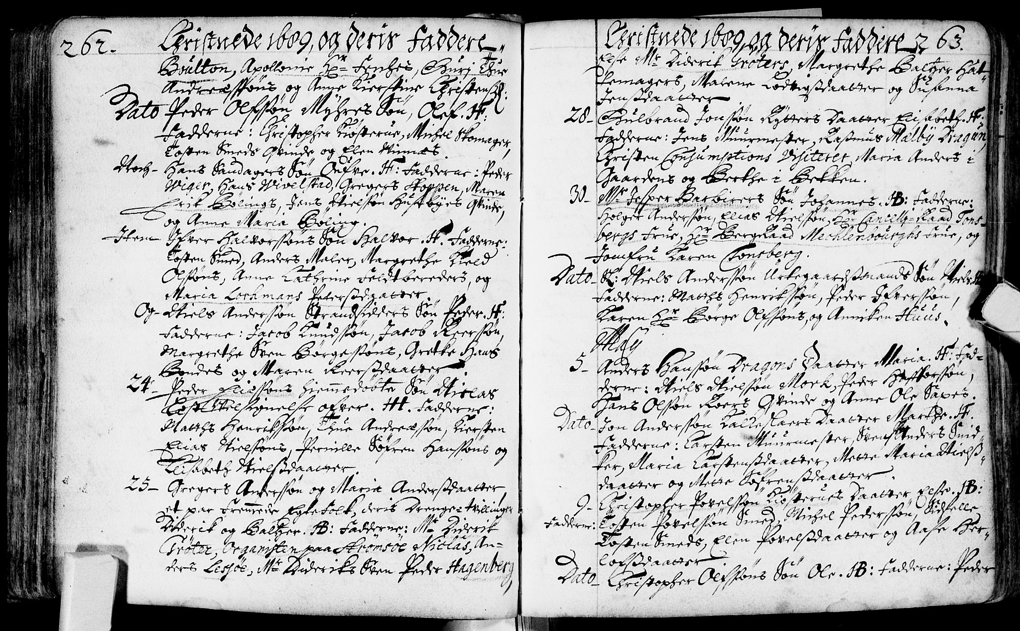 Bragernes kirkebøker, AV/SAKO-A-6/F/Fa/L0002: Parish register (official) no. I 2, 1680-1705, p. 262-263