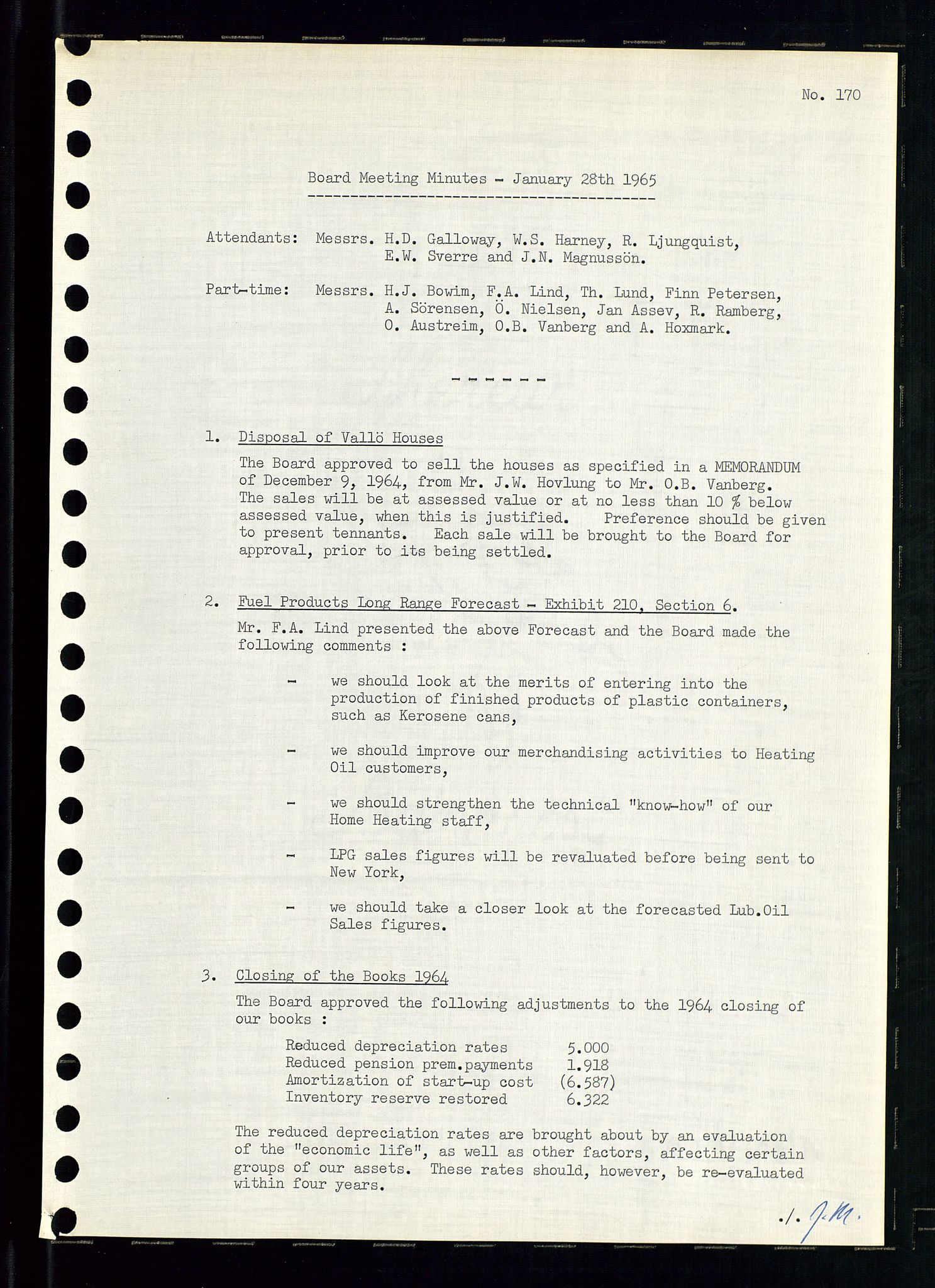 Pa 0982 - Esso Norge A/S, AV/SAST-A-100448/A/Aa/L0002/0001: Den administrerende direksjon Board minutes (styrereferater) / Den administrerende direksjon Board minutes (styrereferater), 1965, p. 155